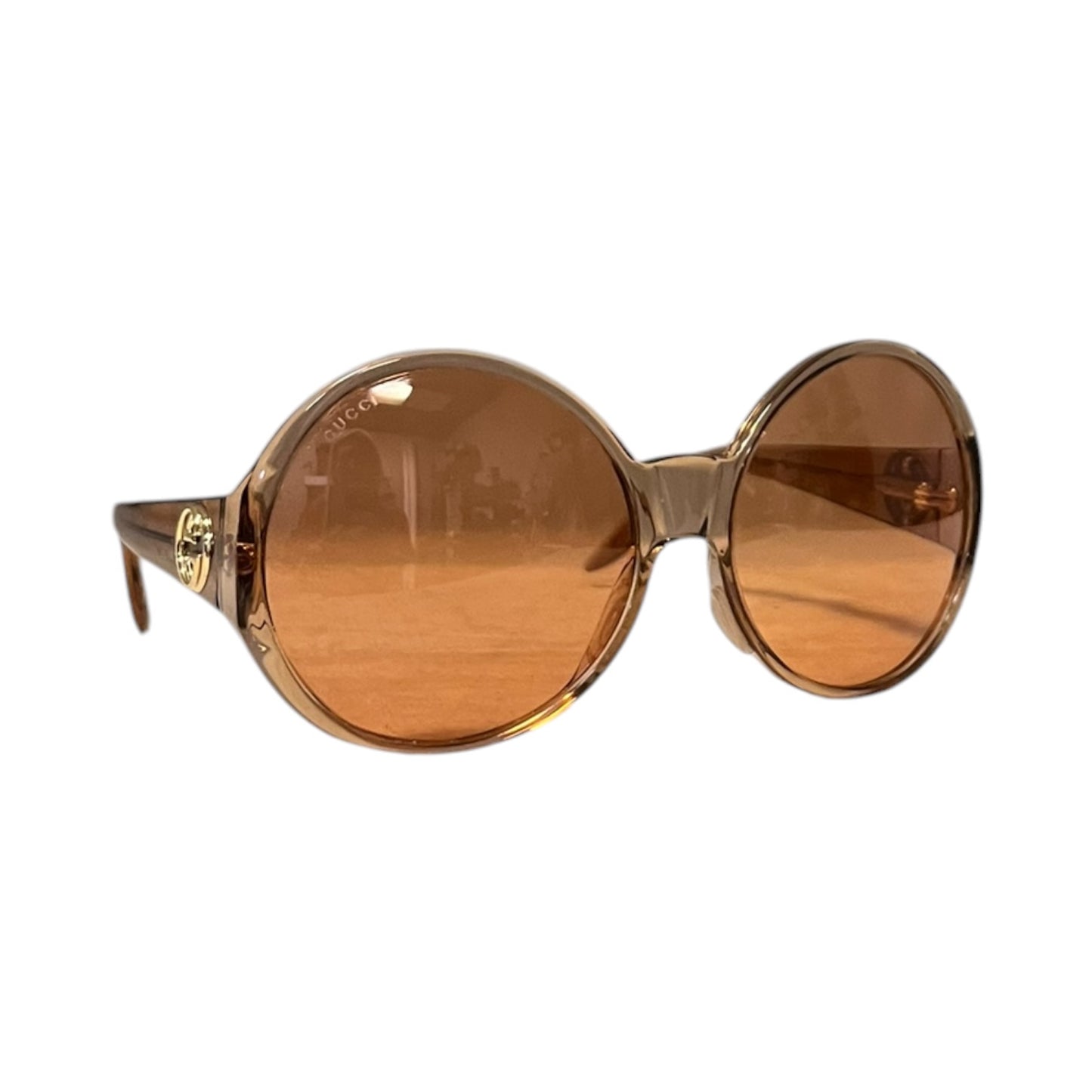 GUCCI Oversized Round Sunglasses in Orange