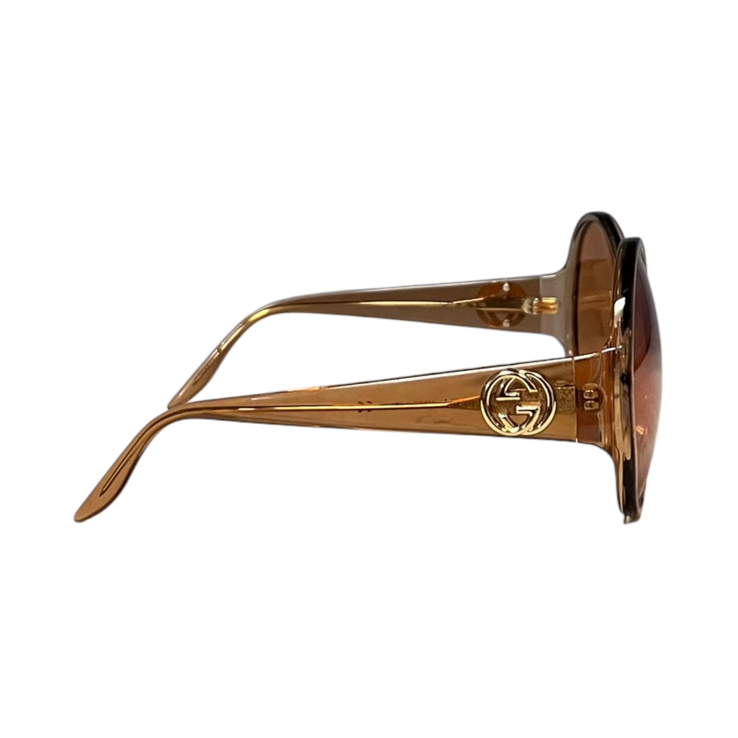 GUCCI Oversized Round Sunglasses in Orange
