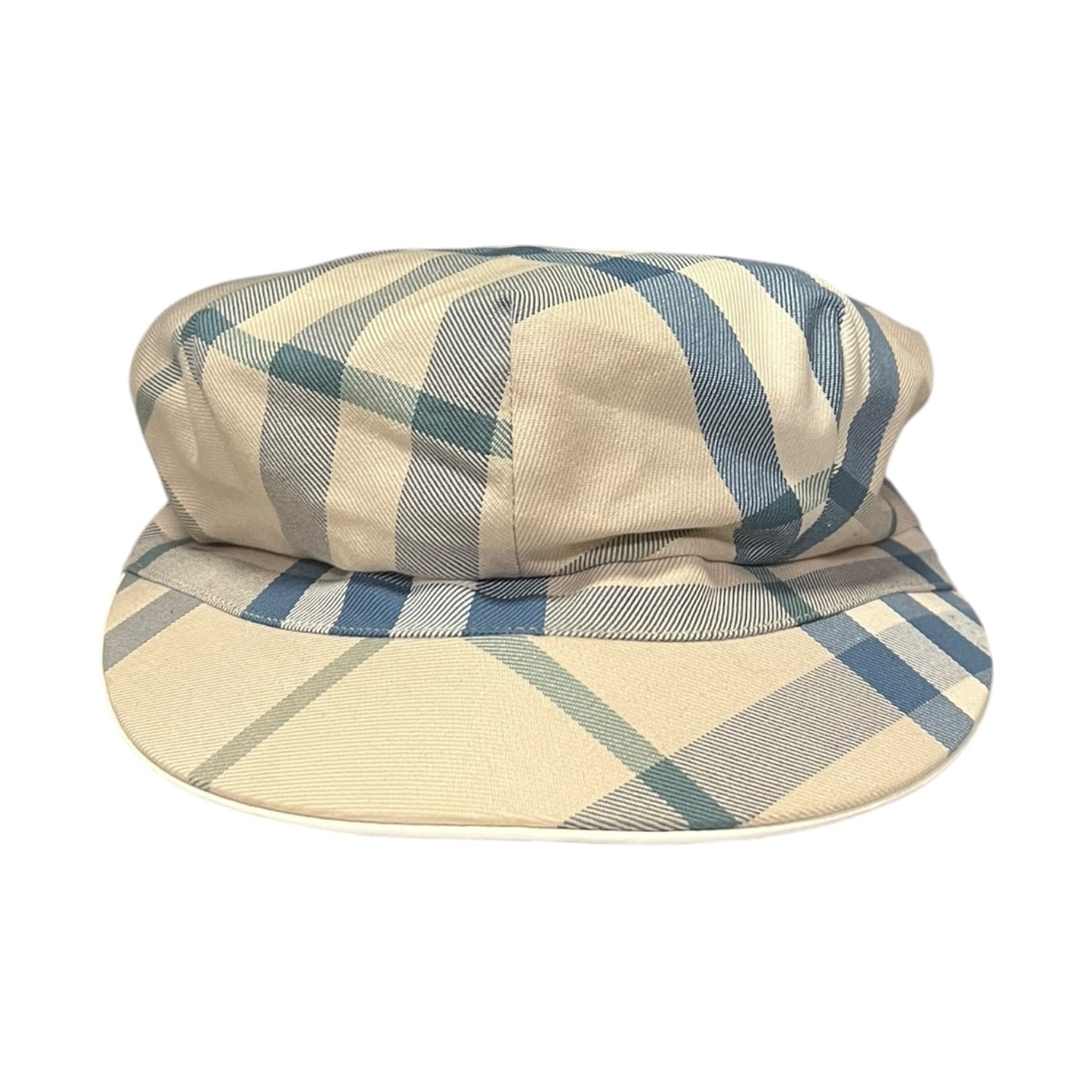 BURBERRY Check Newsie Hat in Blue