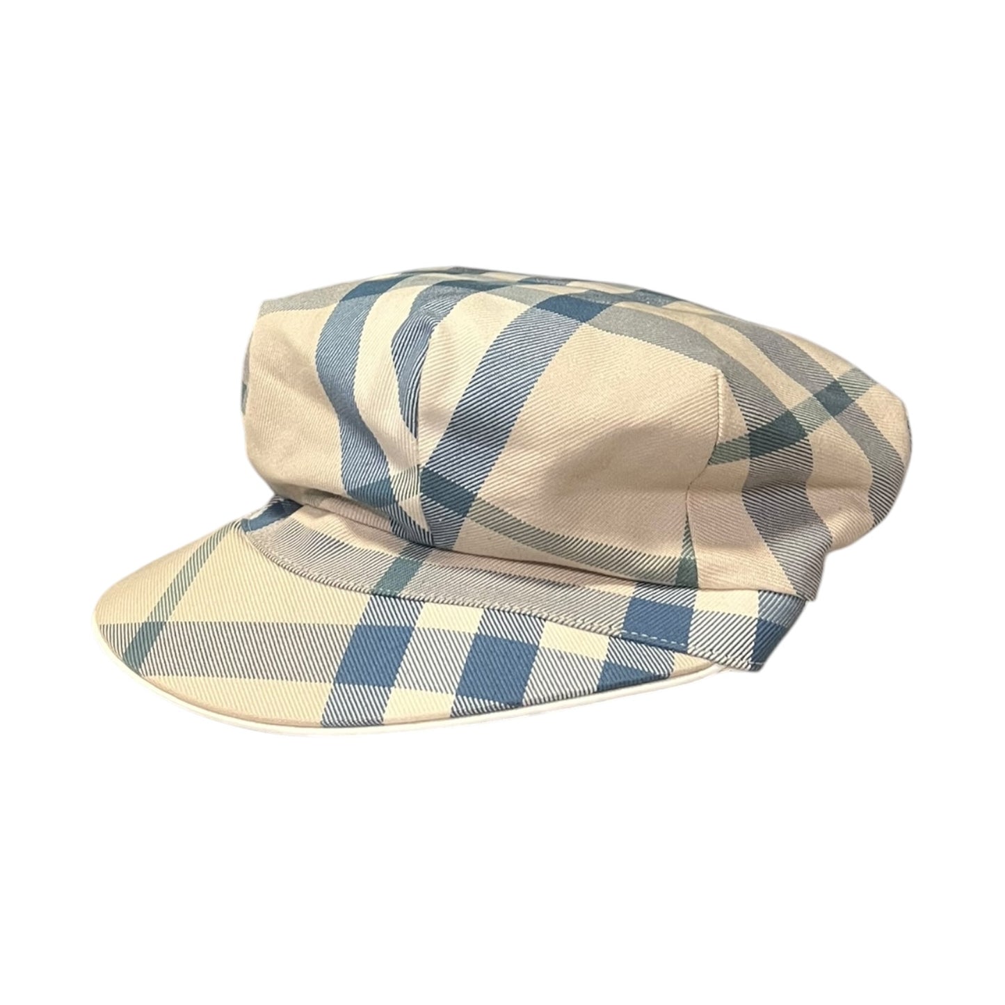 BURBERRY Check Newsie Hat in Blue
