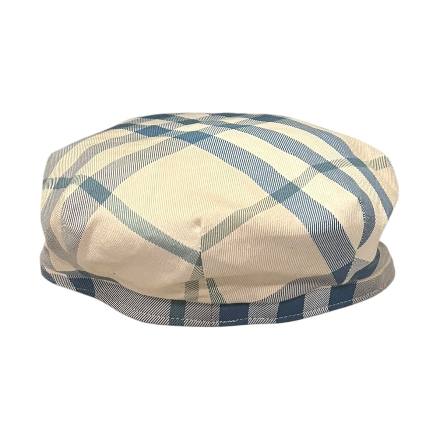 BURBERRY Check Newsie Hat in Blue