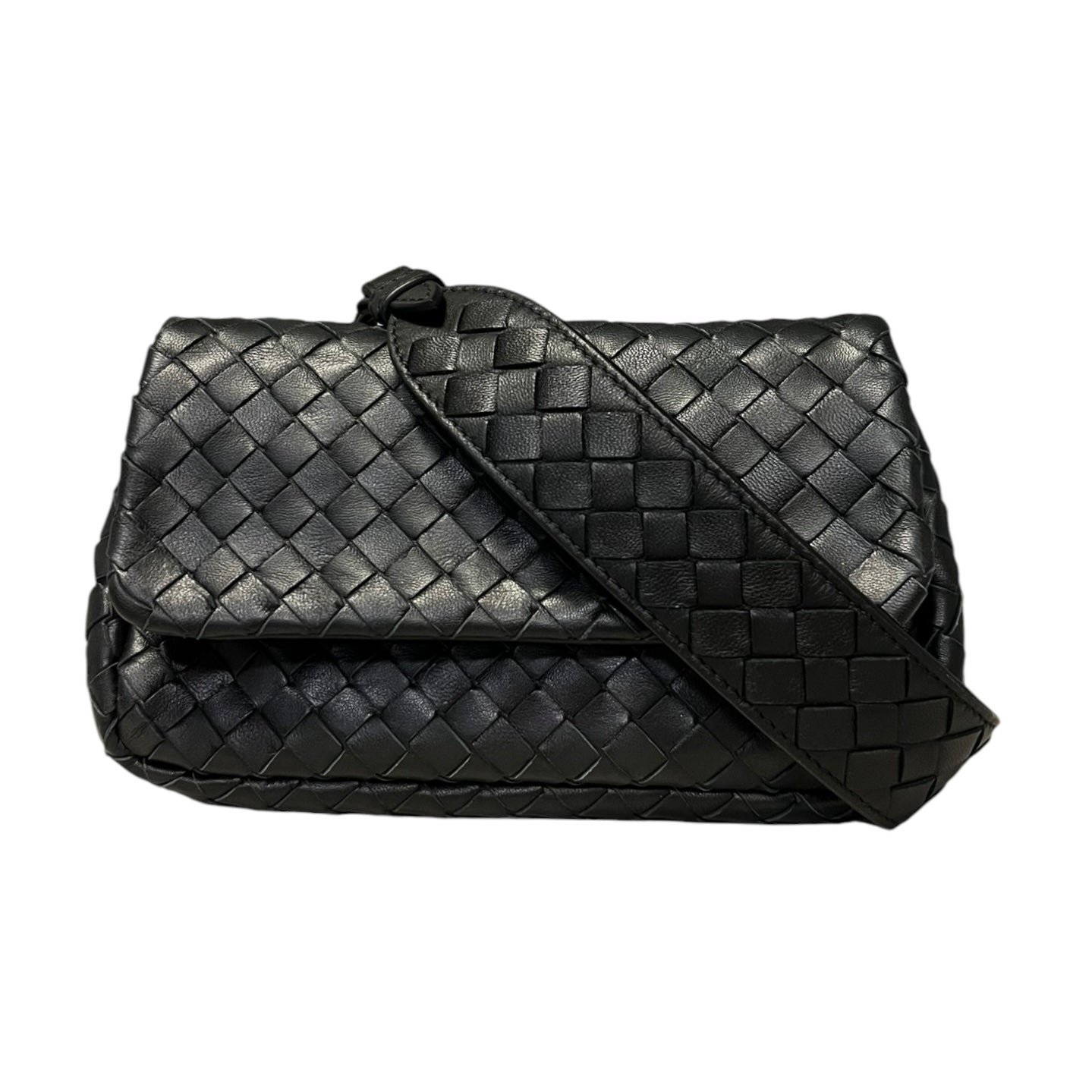 BOTTEGA VENETA Intrecciato Crossbody Clutch in Black