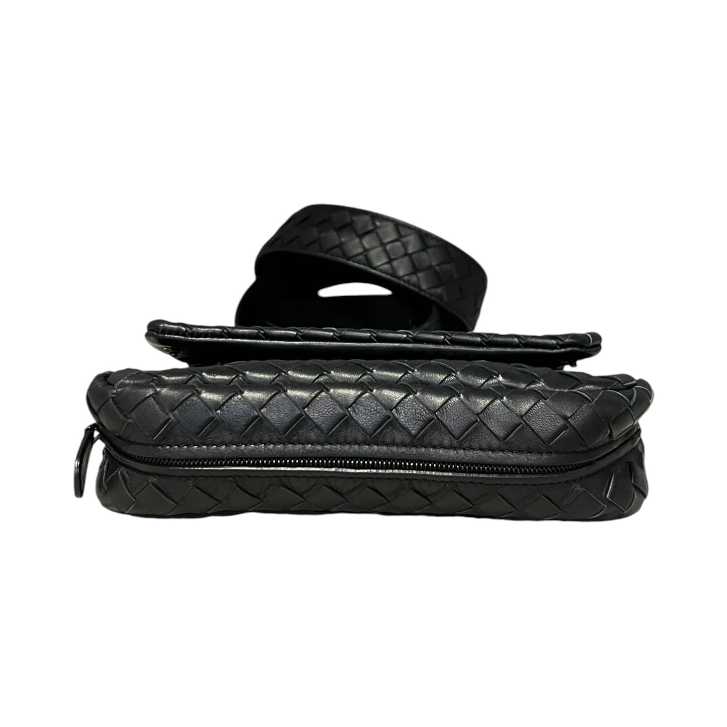 BOTTEGA VENETA Intrecciato Crossbody Clutch in Black