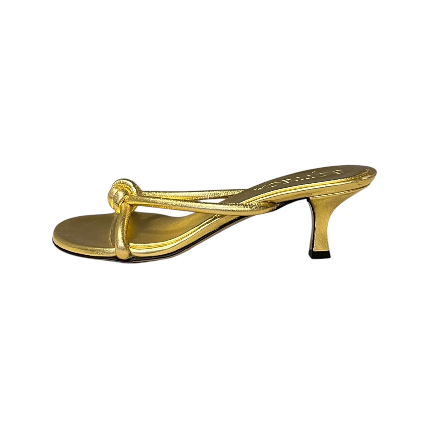 BOTTEGA VENETA Kitten Heel Sandals in Gold | 36.5