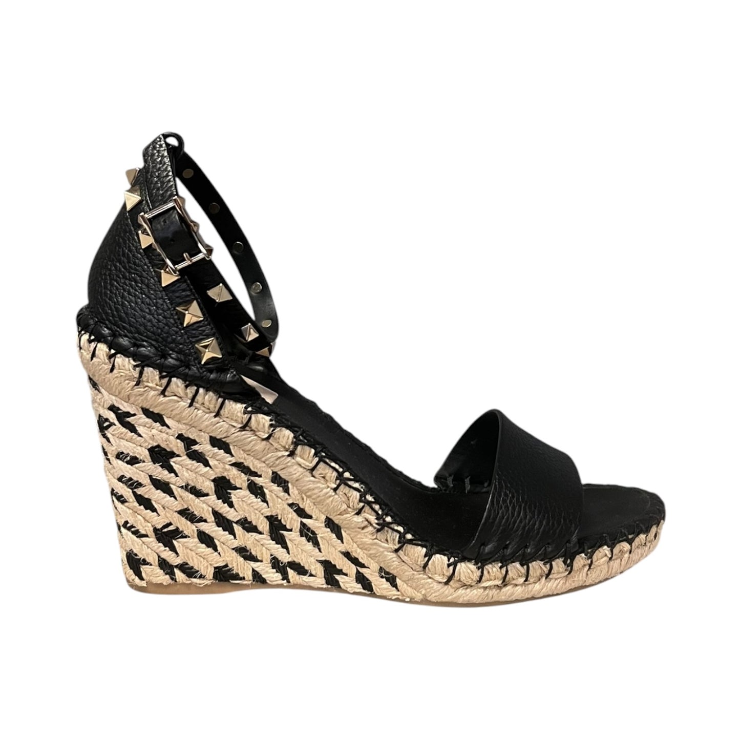 VALENTINO Rockstud Arrow Espadrille Wedge Sandals | 39