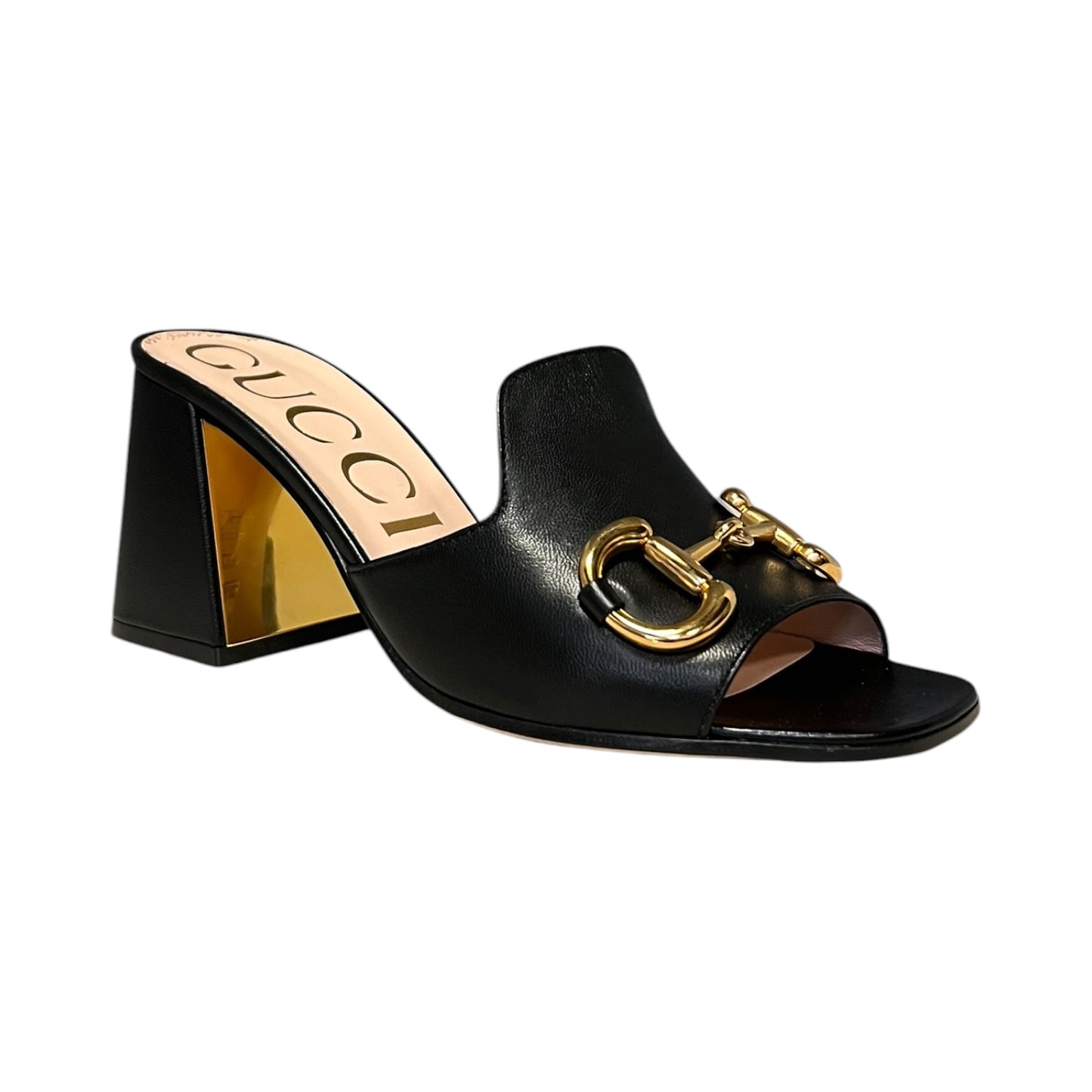 GUCCI Charlotte Horsebit Mules in Black | 38