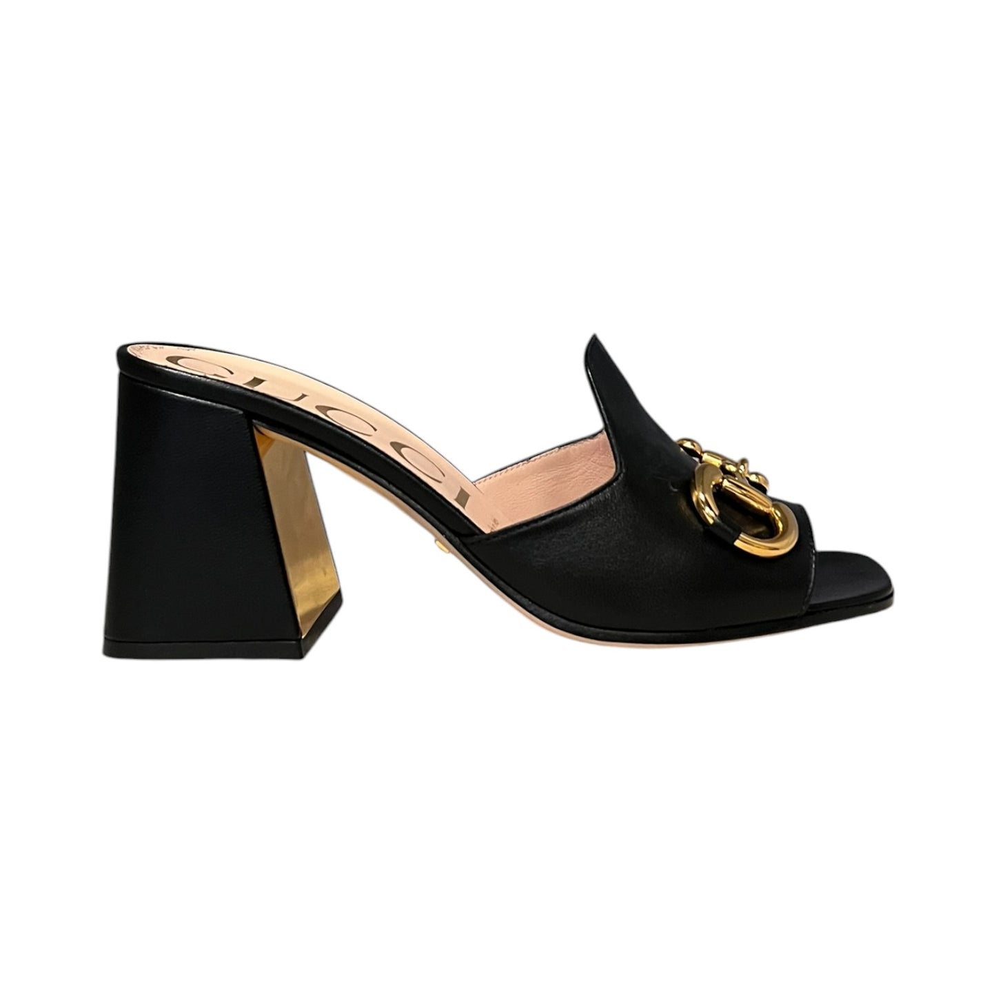 GUCCI Charlotte Horsebit Mules in Black | 38