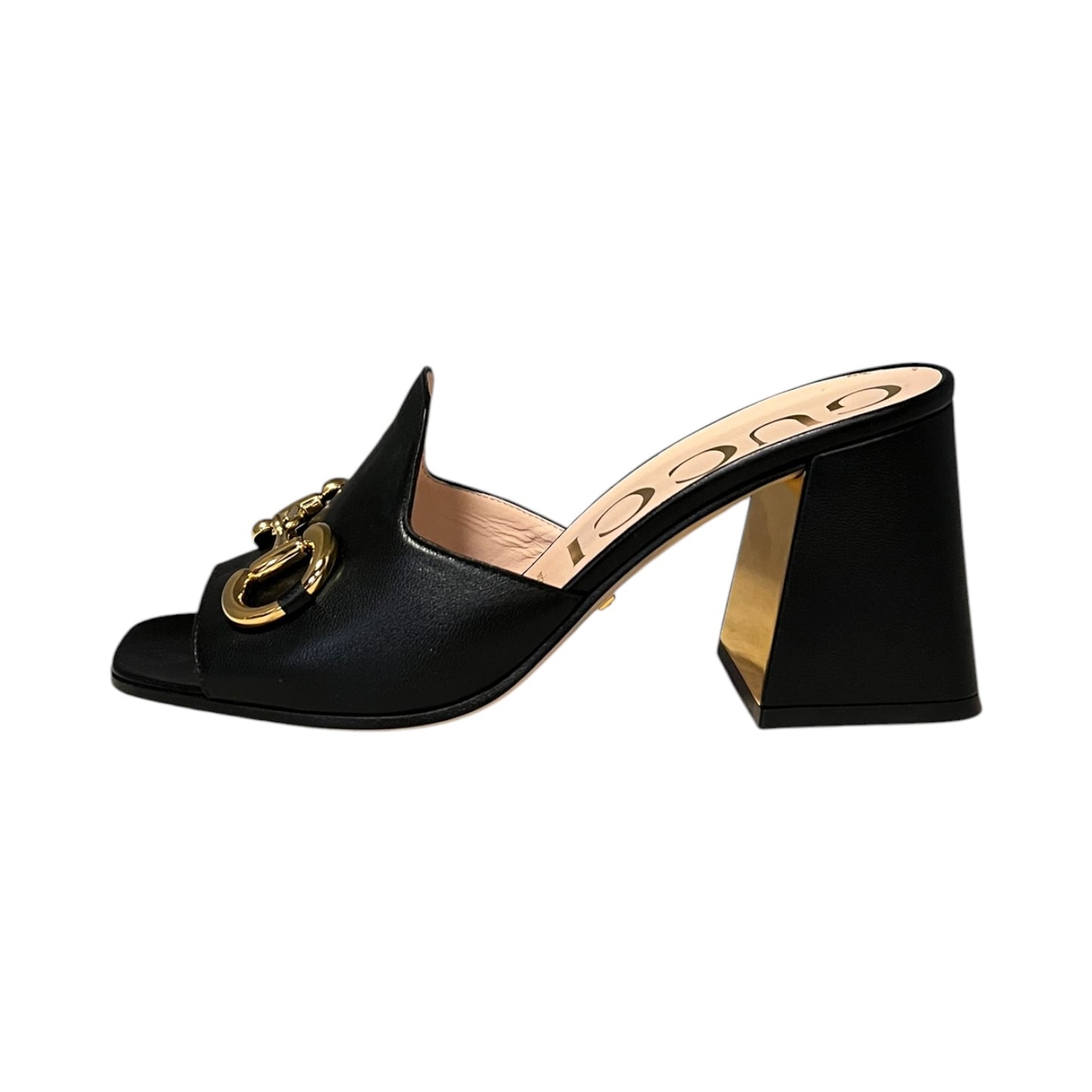 GUCCI Charlotte Horsebit Mules in Black | 38