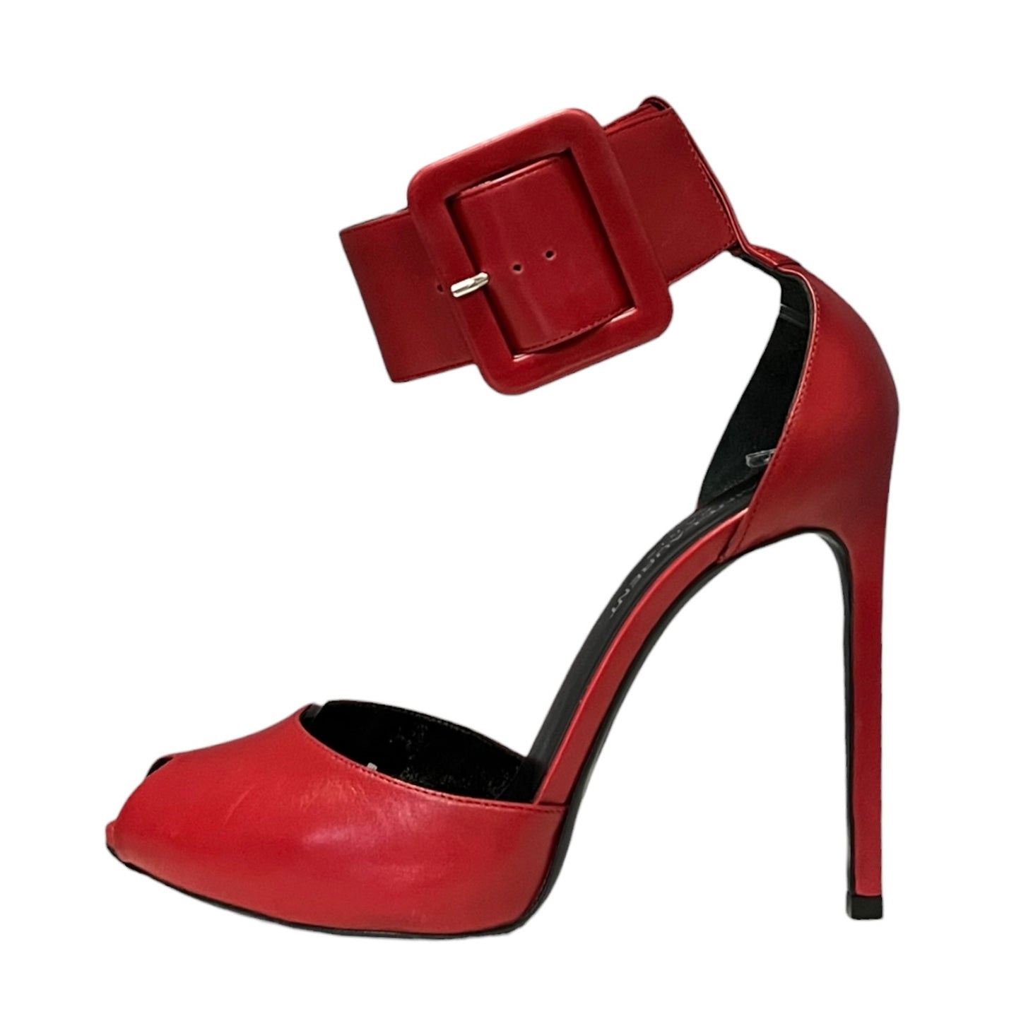SAINT LAURENT Wide Strap Sandals in Red | 37
