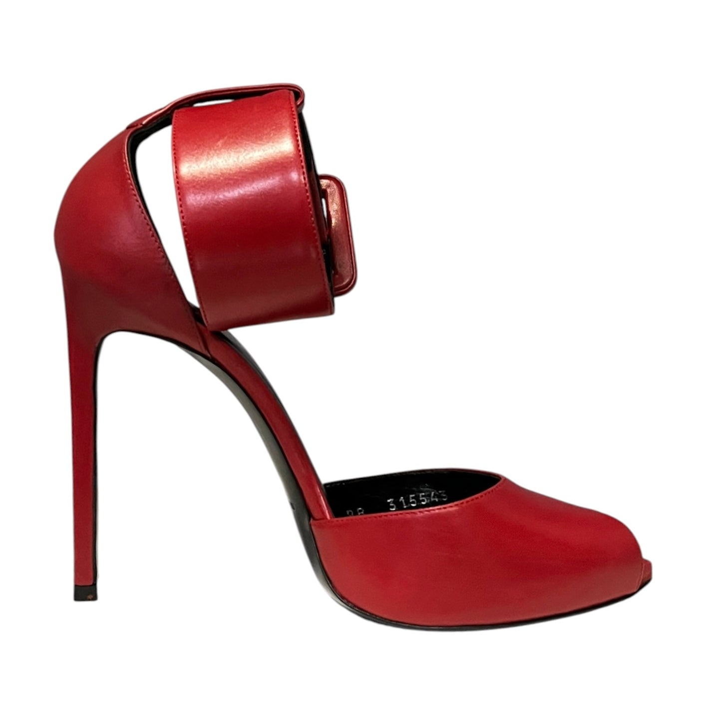 SAINT LAURENT Wide Strap Sandals in Red | 37