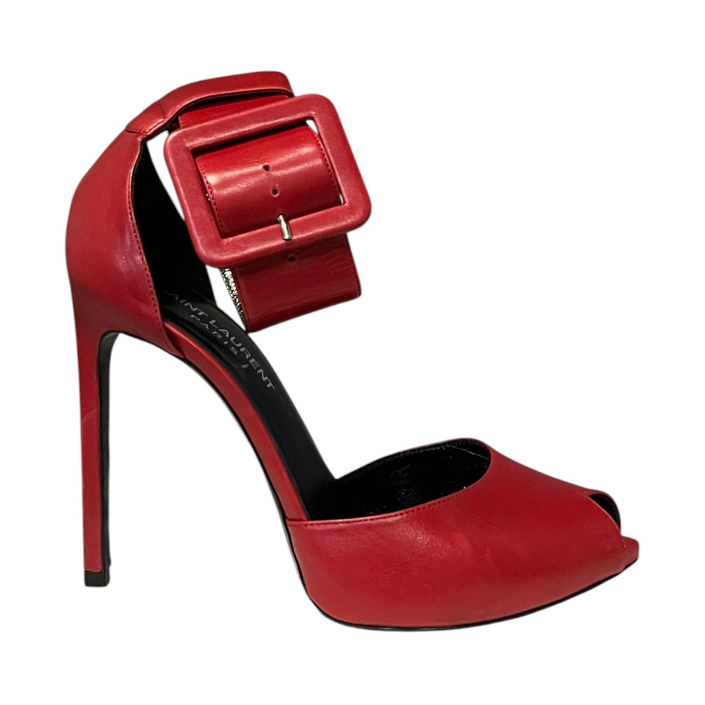 SAINT LAURENT Wide Strap Sandals in Red | 37