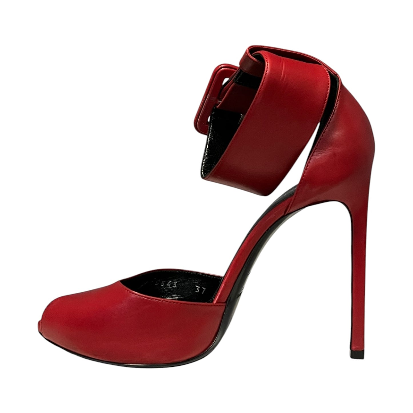 SAINT LAURENT Wide Strap Sandals in Red | 37