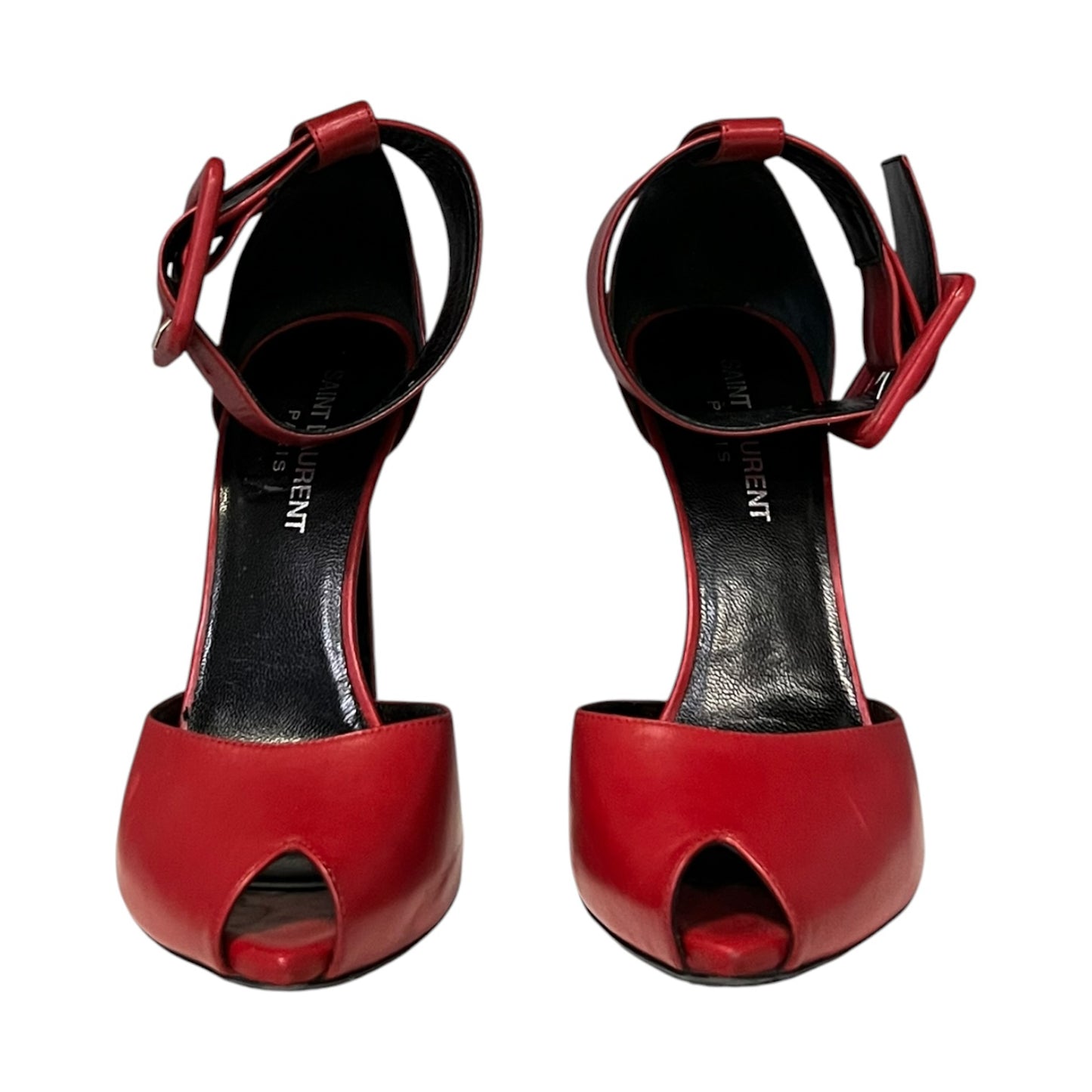 SAINT LAURENT Wide Strap Sandals in Red | 37