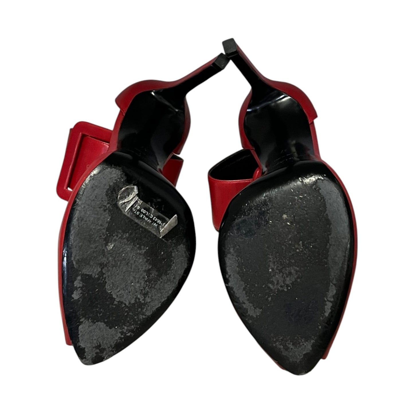 SAINT LAURENT Wide Strap Sandals in Red | 37