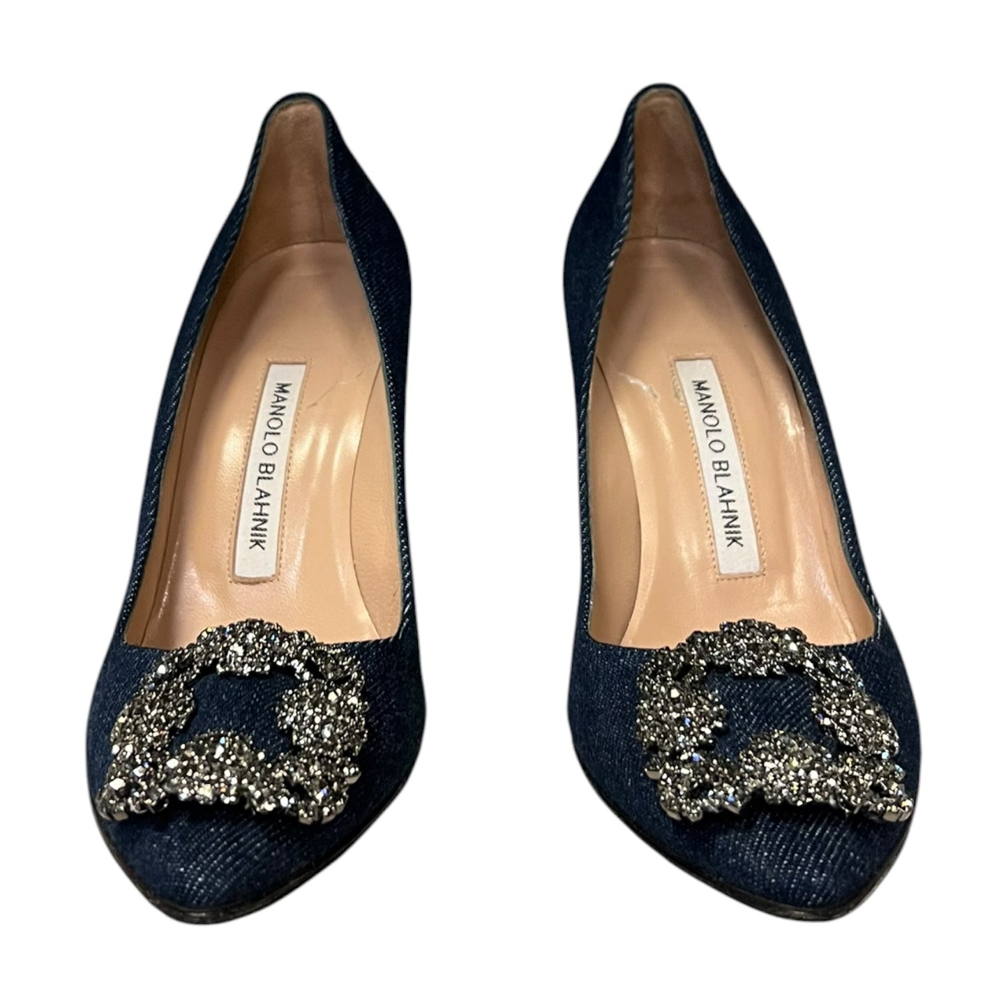 MANOLO BLAHNIK Denim Hangisi Pumps | 36.5