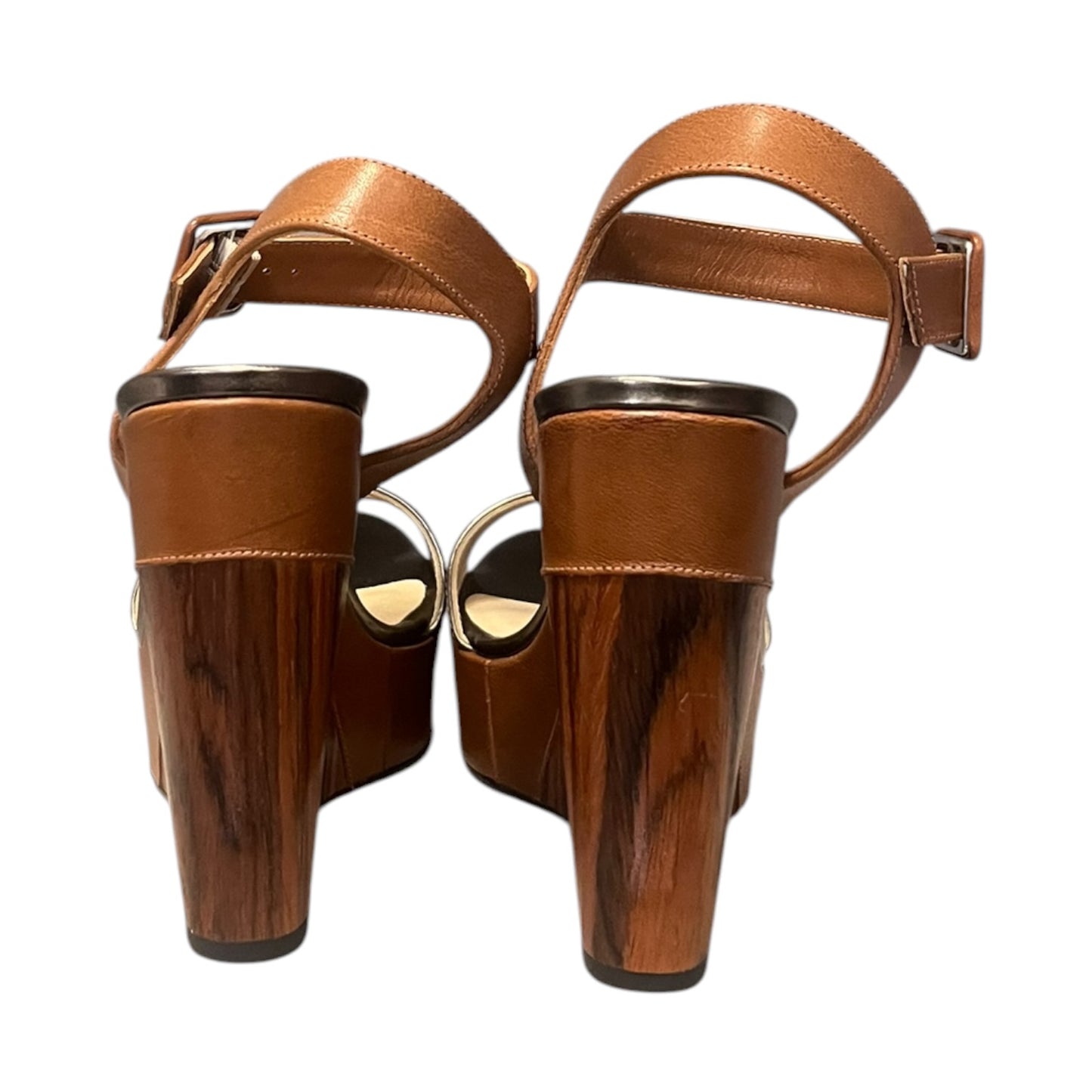 JIMMY CHOO Wood + Leather Wedge Sandals |