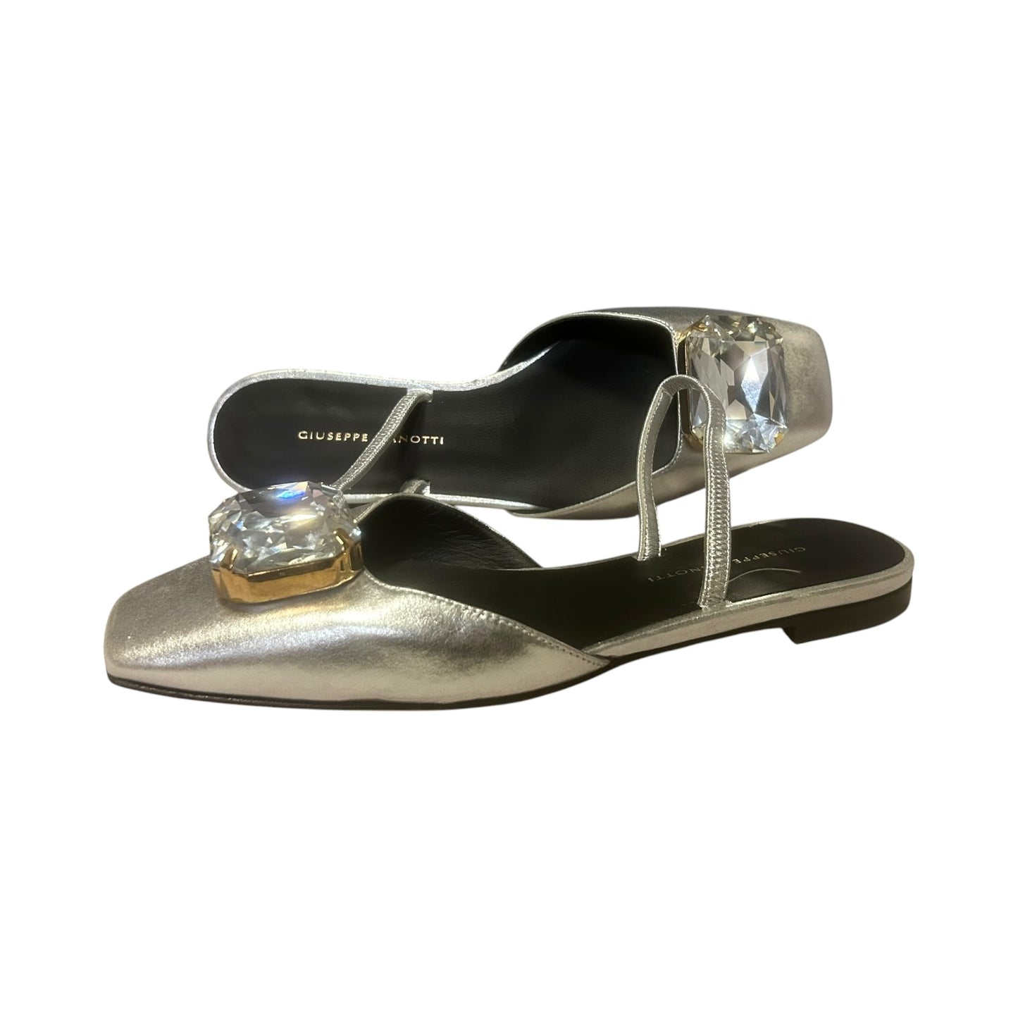 GIUSEPPE ZANOTTI Jewel Slingbacks in Pewter | 35