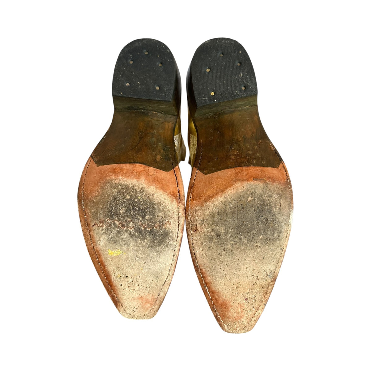 MIRON CROSBY Metallic Short Cowboy Boots in Gold |