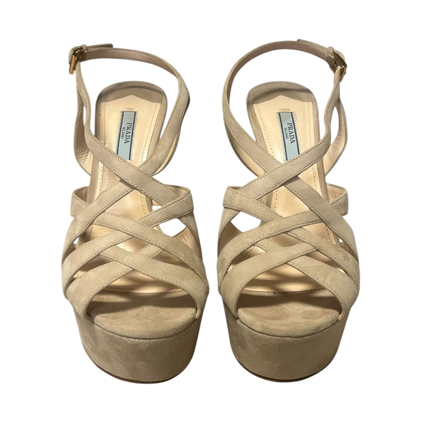 PRADA Suede Strappy Sandals | 39