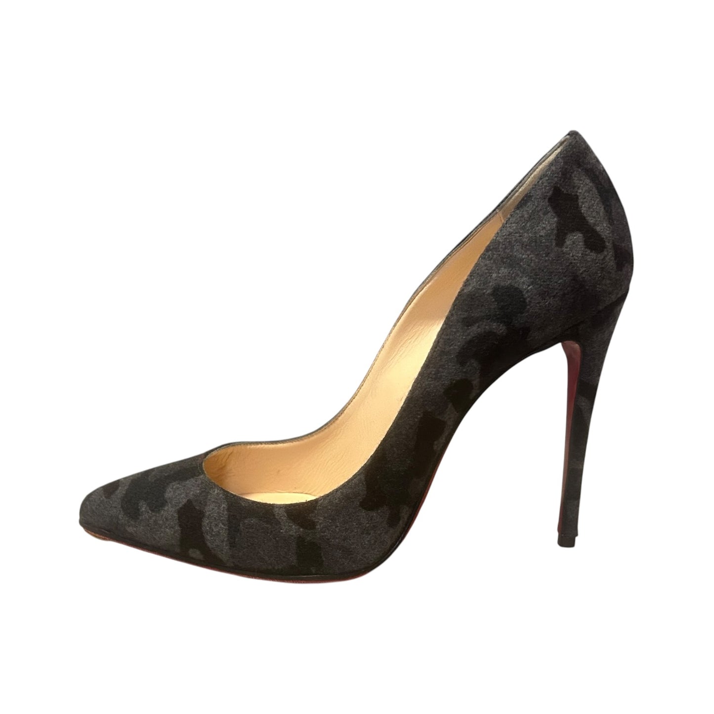 LOUBOUTIN Camo Pumps in Gray & Black | 39.5