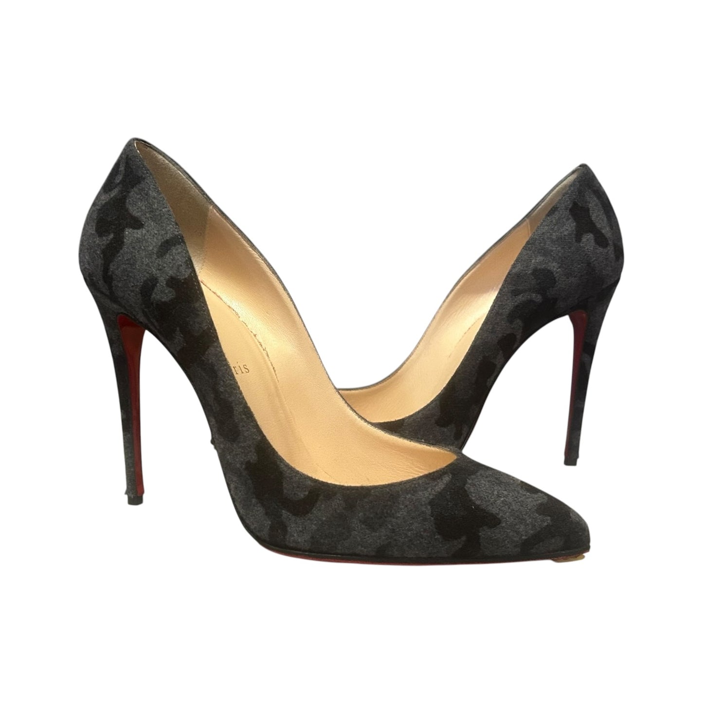 LOUBOUTIN Camo Pumps in Gray & Black | 39.5