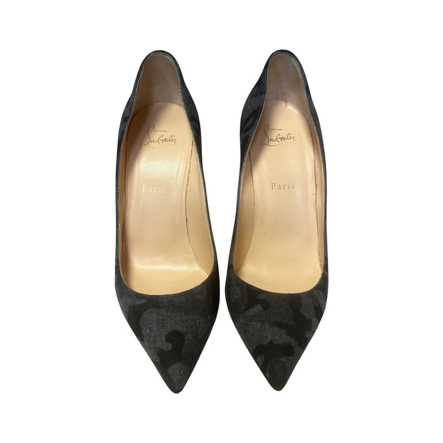 LOUBOUTIN Camo Pumps in Gray & Black | 39.5