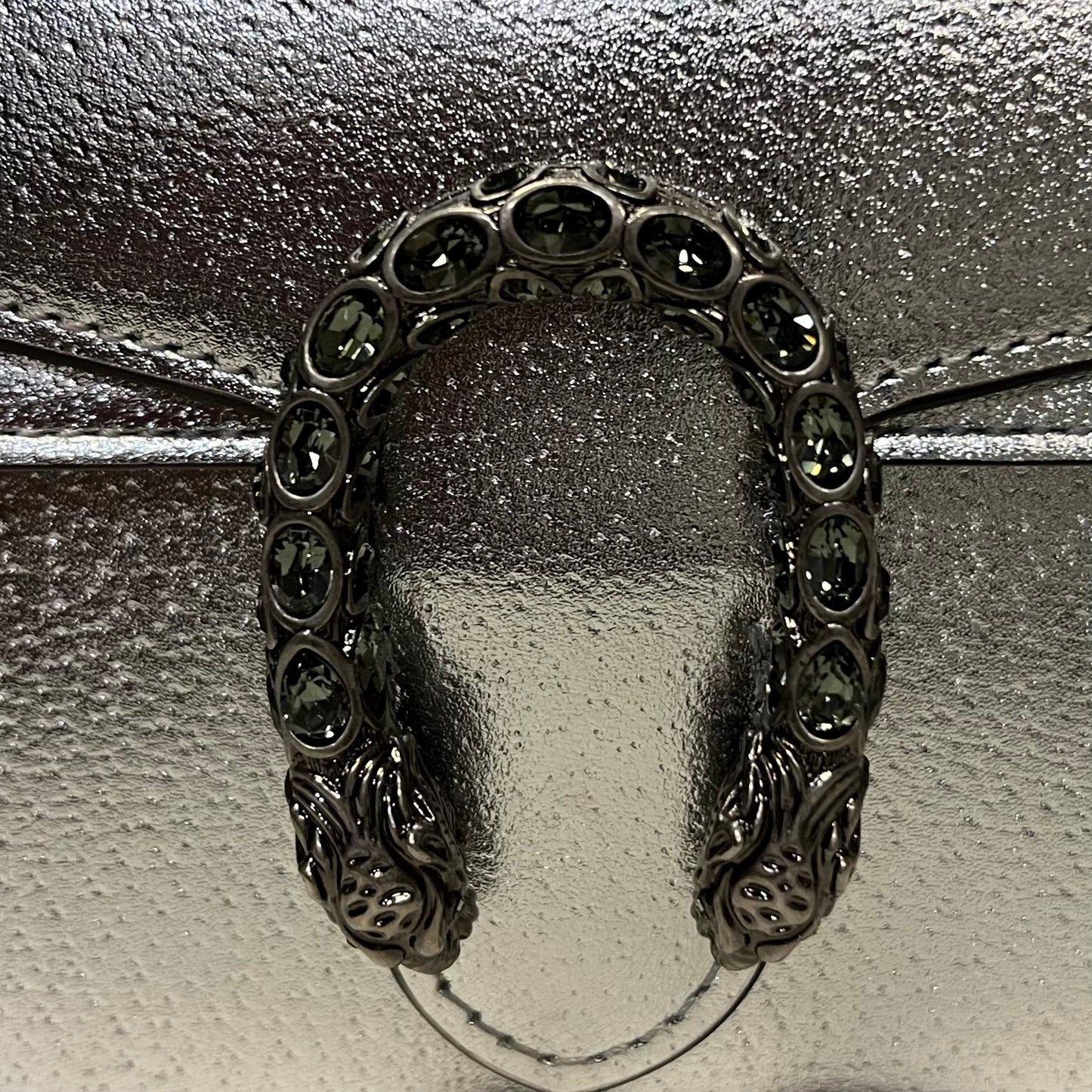 GUCCI Mini Dionysus Crossbody Clutch in Silver