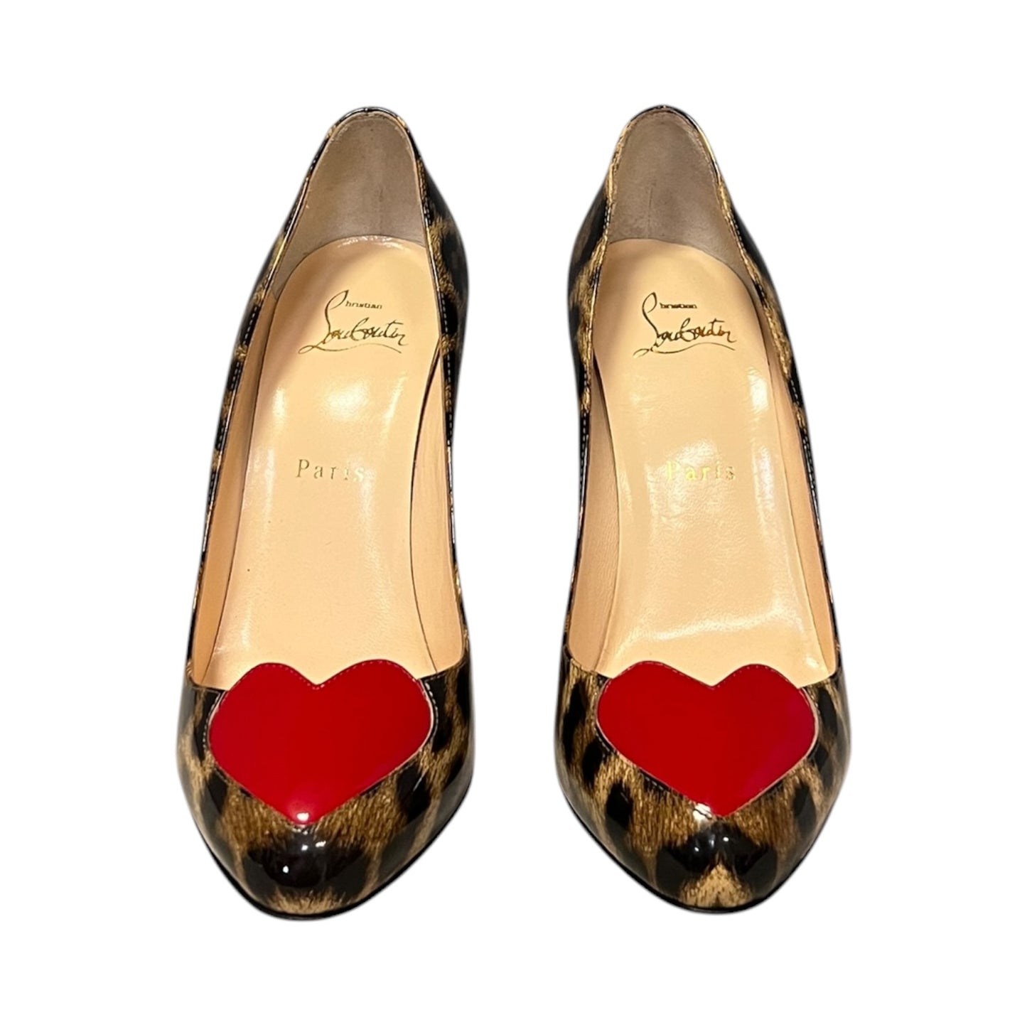 CHRISTIAN LOUBOUTIN Doracora in Patent Leopard + Red | 38