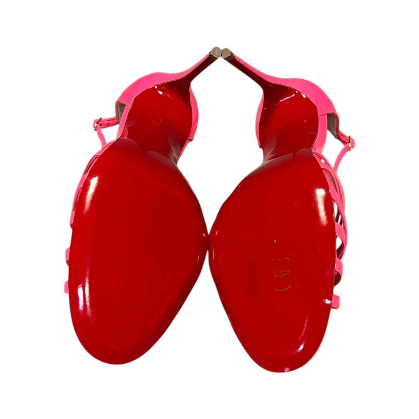 CHRISTIAN LOUBOUTIN Paris Ete Patent Sandal in Shocking Pink | 38