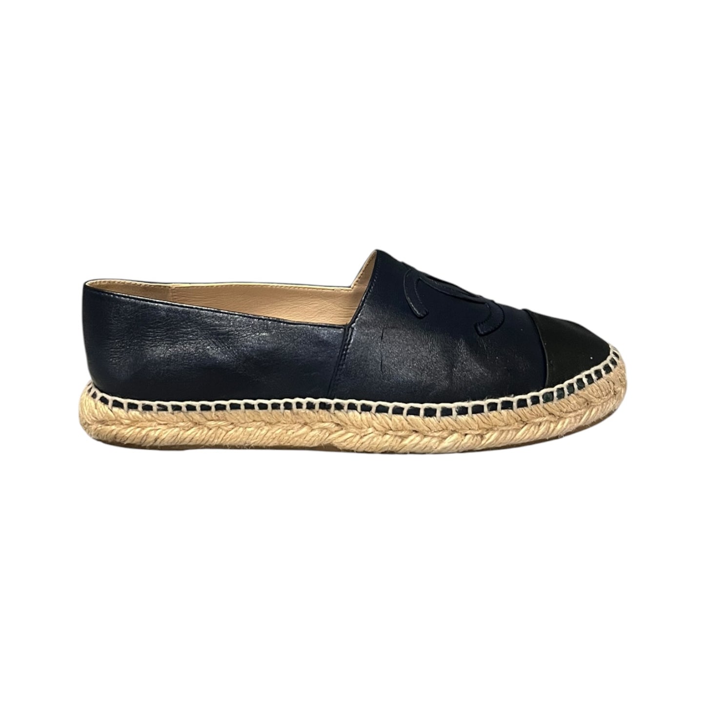CHANEL Captoe Espadrilles Navy Black | 38
