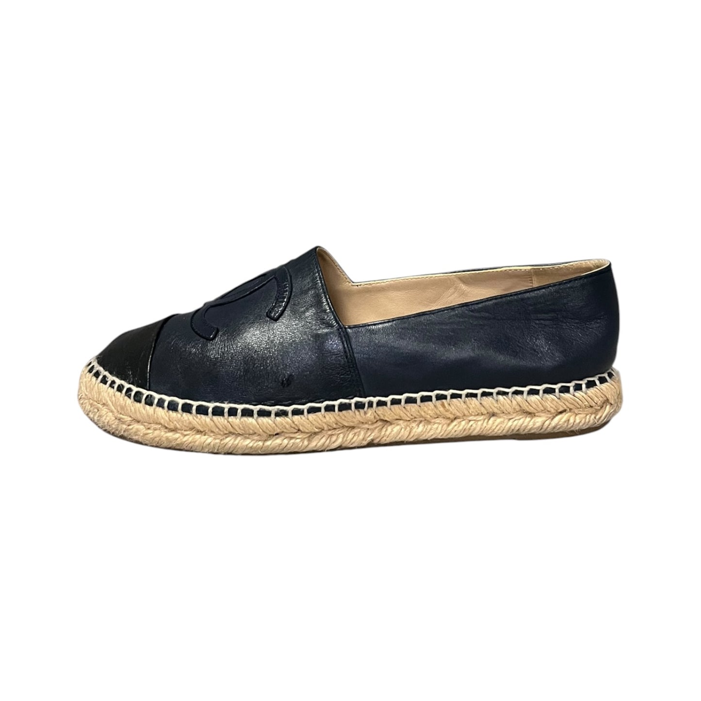 CHANEL Captoe Espadrilles Navy Black | 38