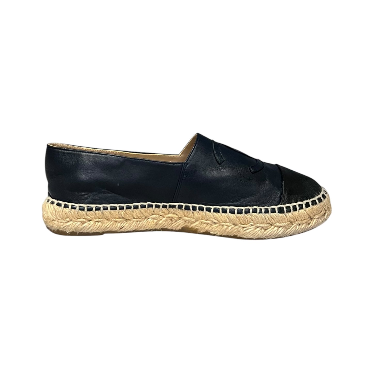 CHANEL Captoe Espadrilles Navy Black | 38