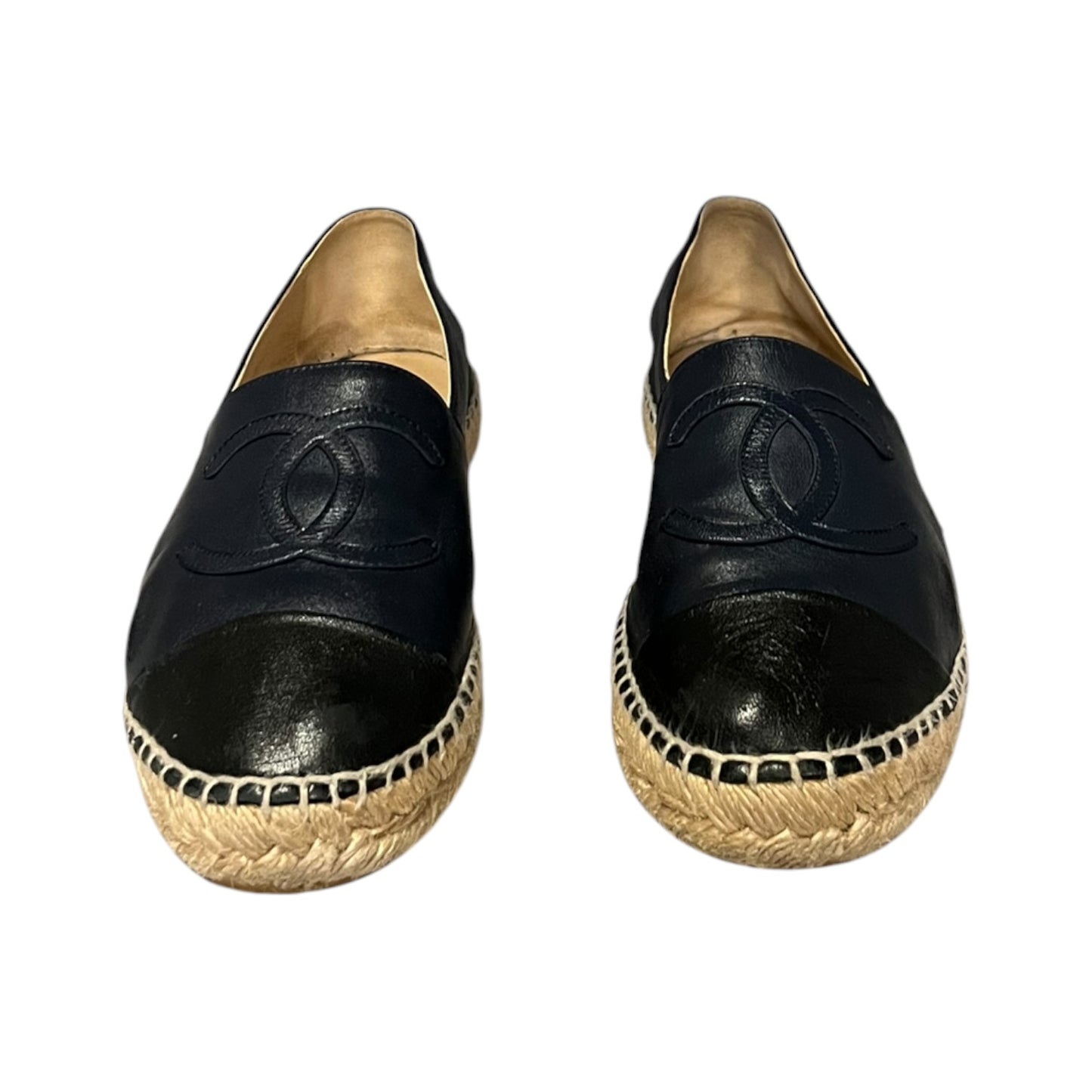 CHANEL Captoe Espadrilles Navy Black | 38