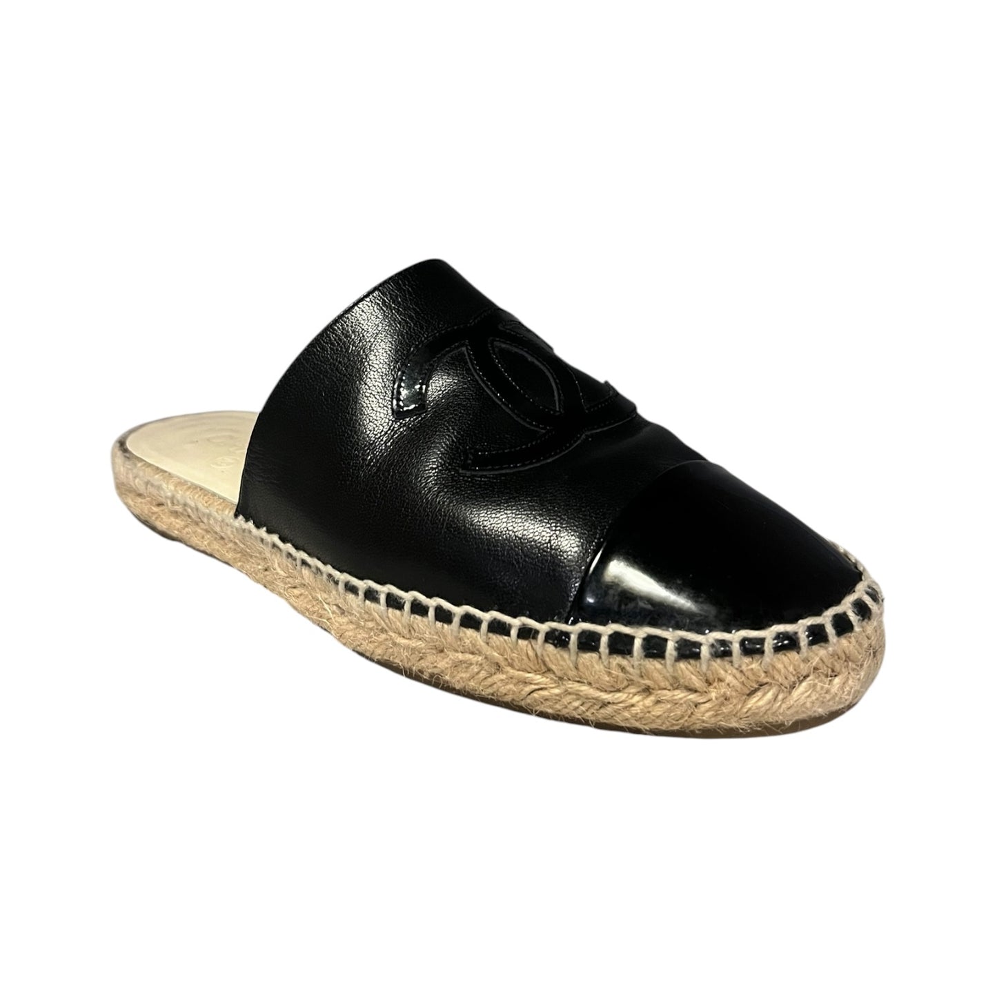 CHANEL Espadrille Mules in Black | 39