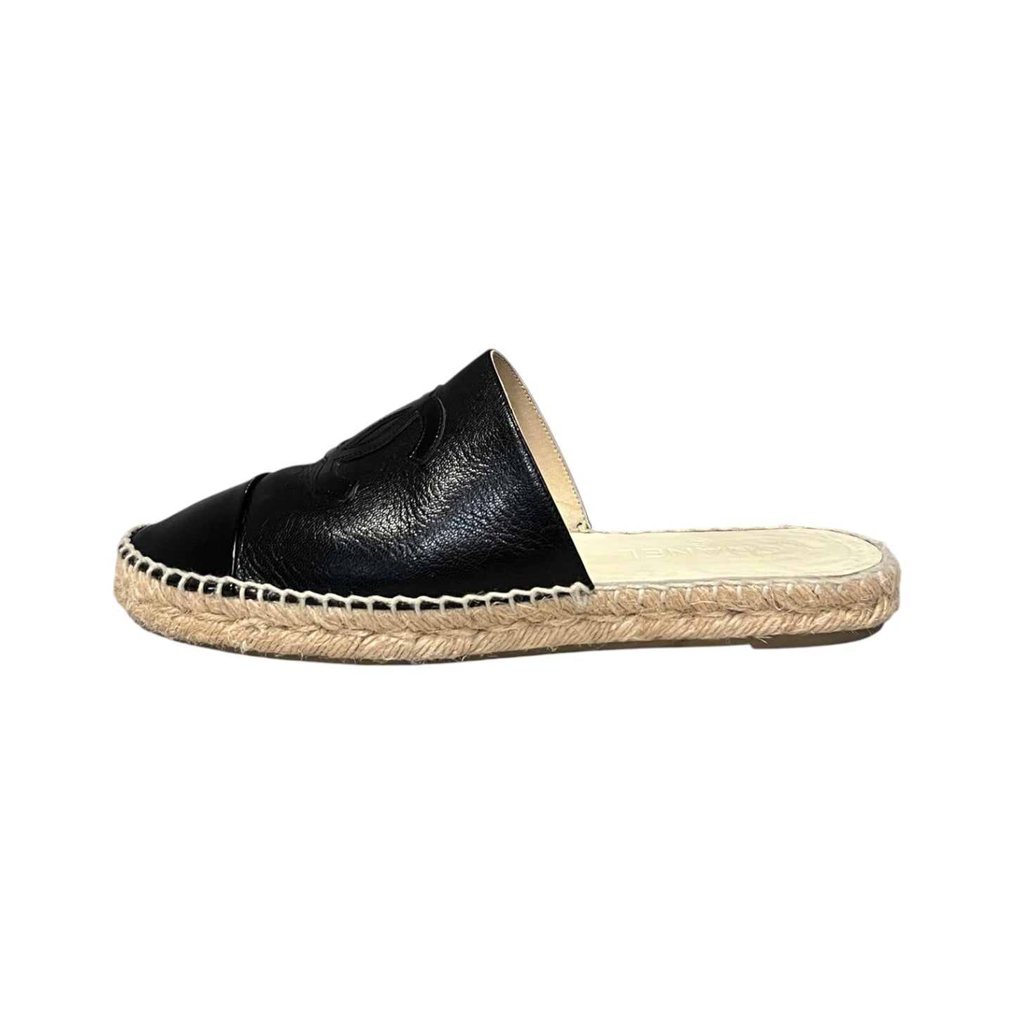 CHANEL Espadrille Mules in Black | 39