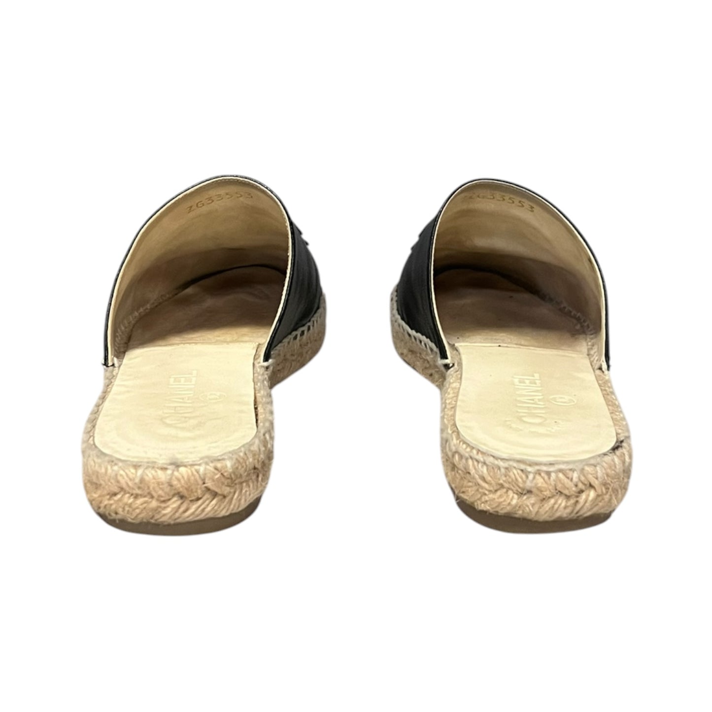 CHANEL Espadrille Mules in Black | 39
