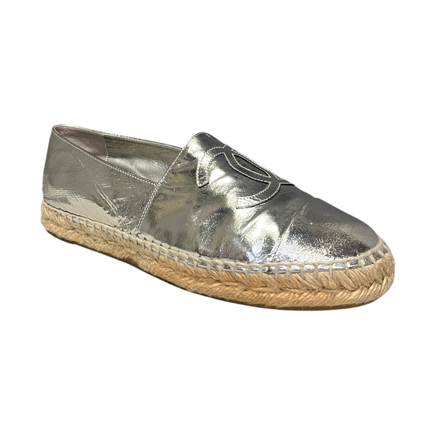 CHANEL Metallic Espadrilles in Silver | 38