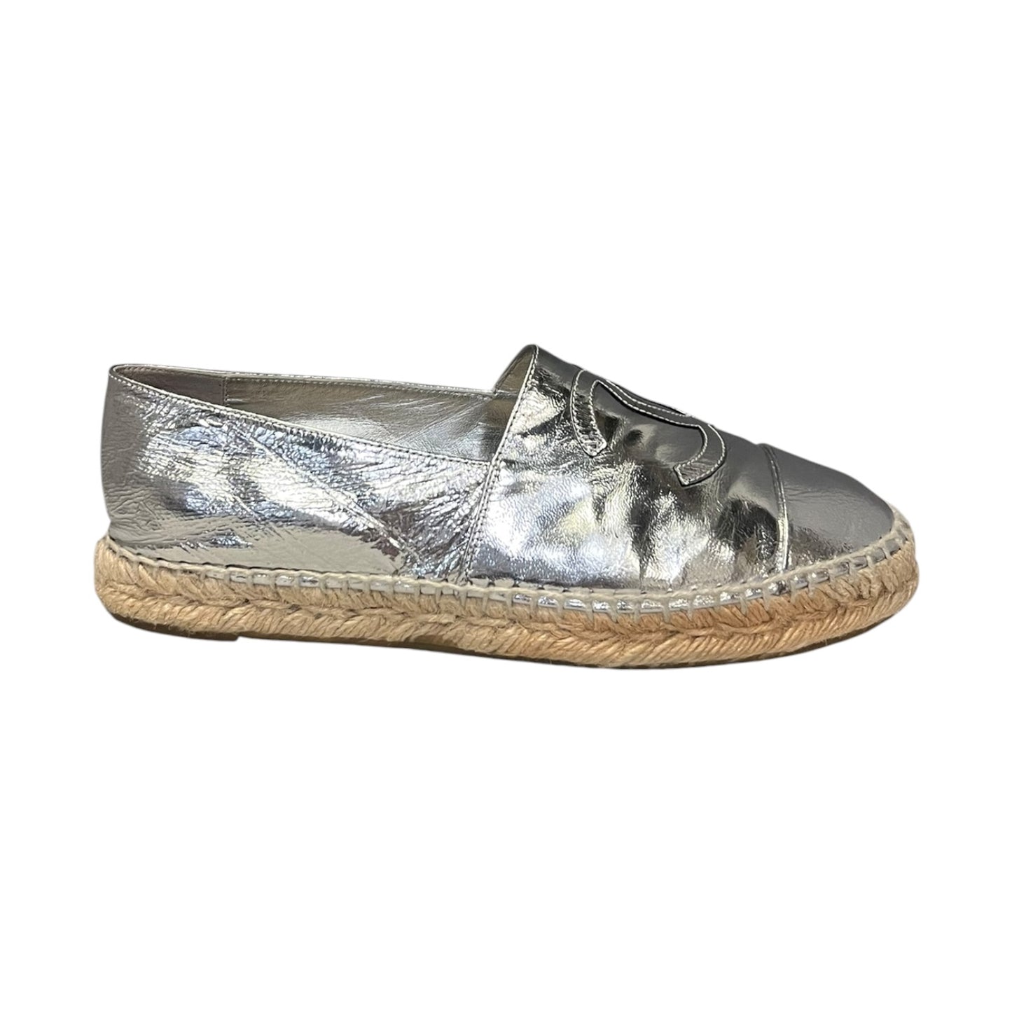 CHANEL Metallic Espadrilles in Silver | 38