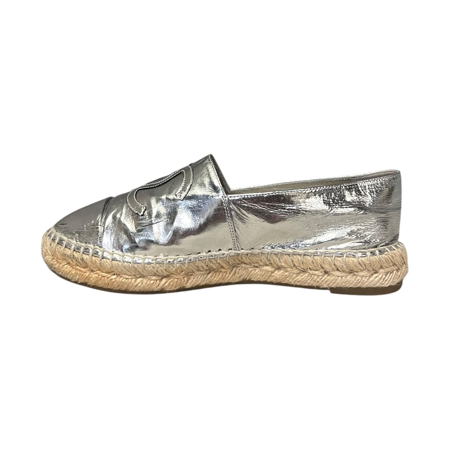 CHANEL Metallic Espadrilles in Silver | 38