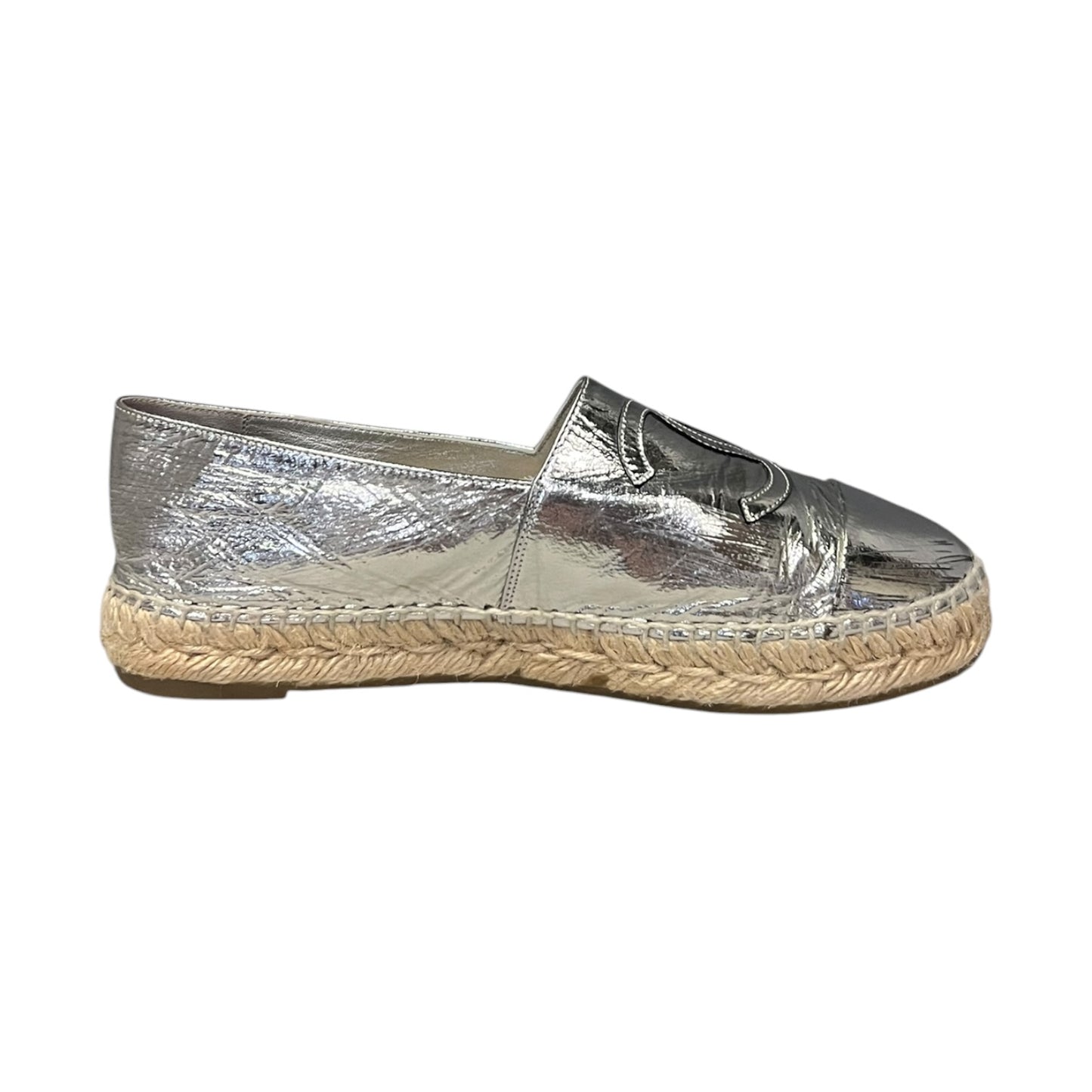CHANEL Metallic Espadrilles in Silver | 38