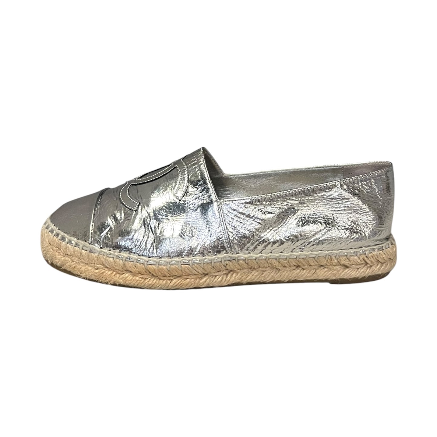 CHANEL Metallic Espadrilles in Silver | 38