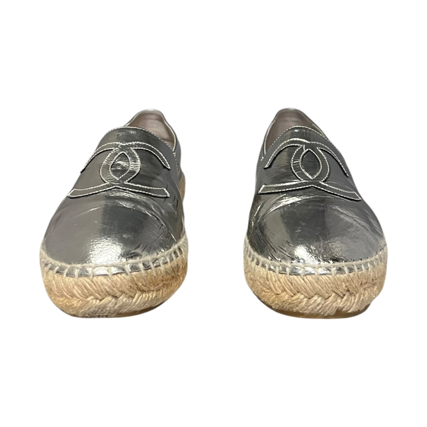 CHANEL Metallic Espadrilles in Silver | 38