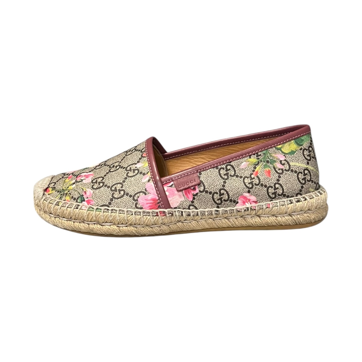 GUCCI Pilar Bloom Espadrilles in Brown & Pink | 38.5