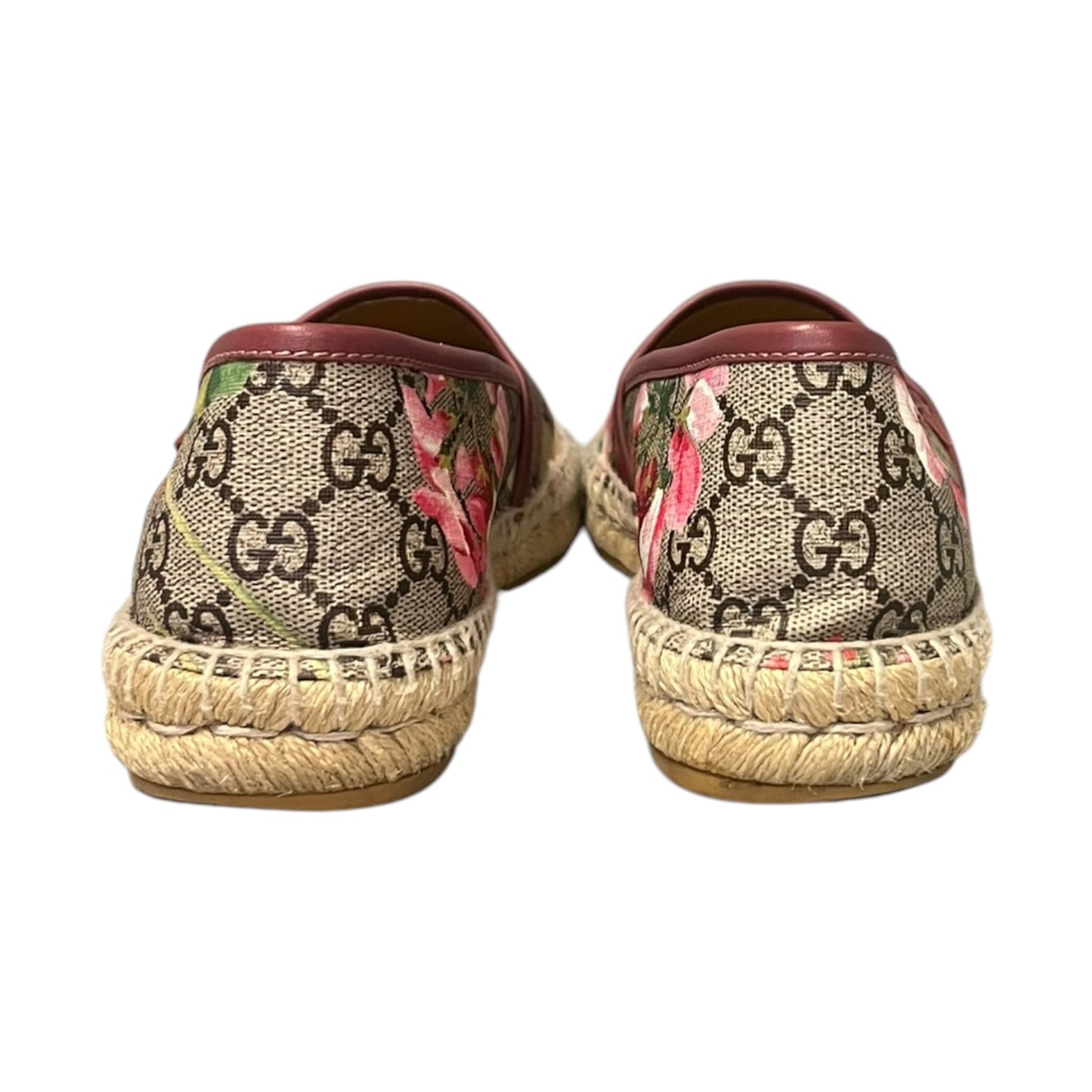 GUCCI Pilar Bloom Espadrilles in Brown & Pink | 38.5