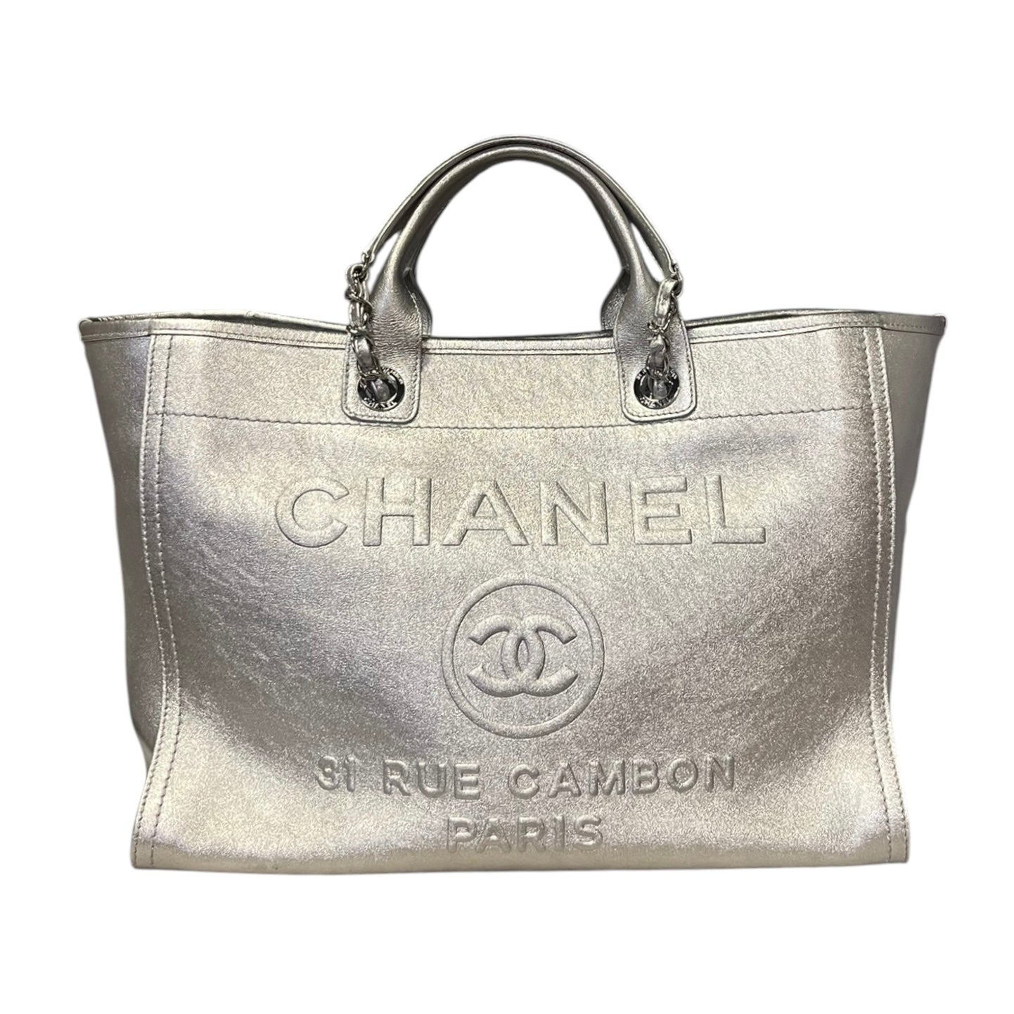 CHANEL Shopping Tote Large Silver 22A