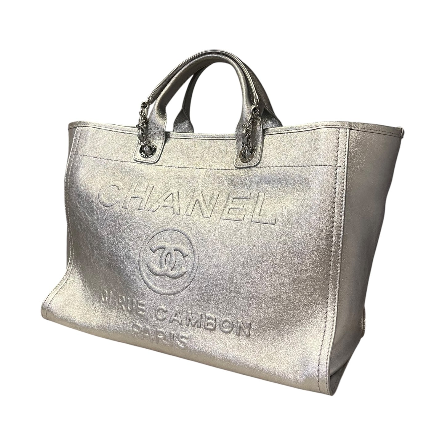 CHANEL Shopping Tote Large Silver 22A