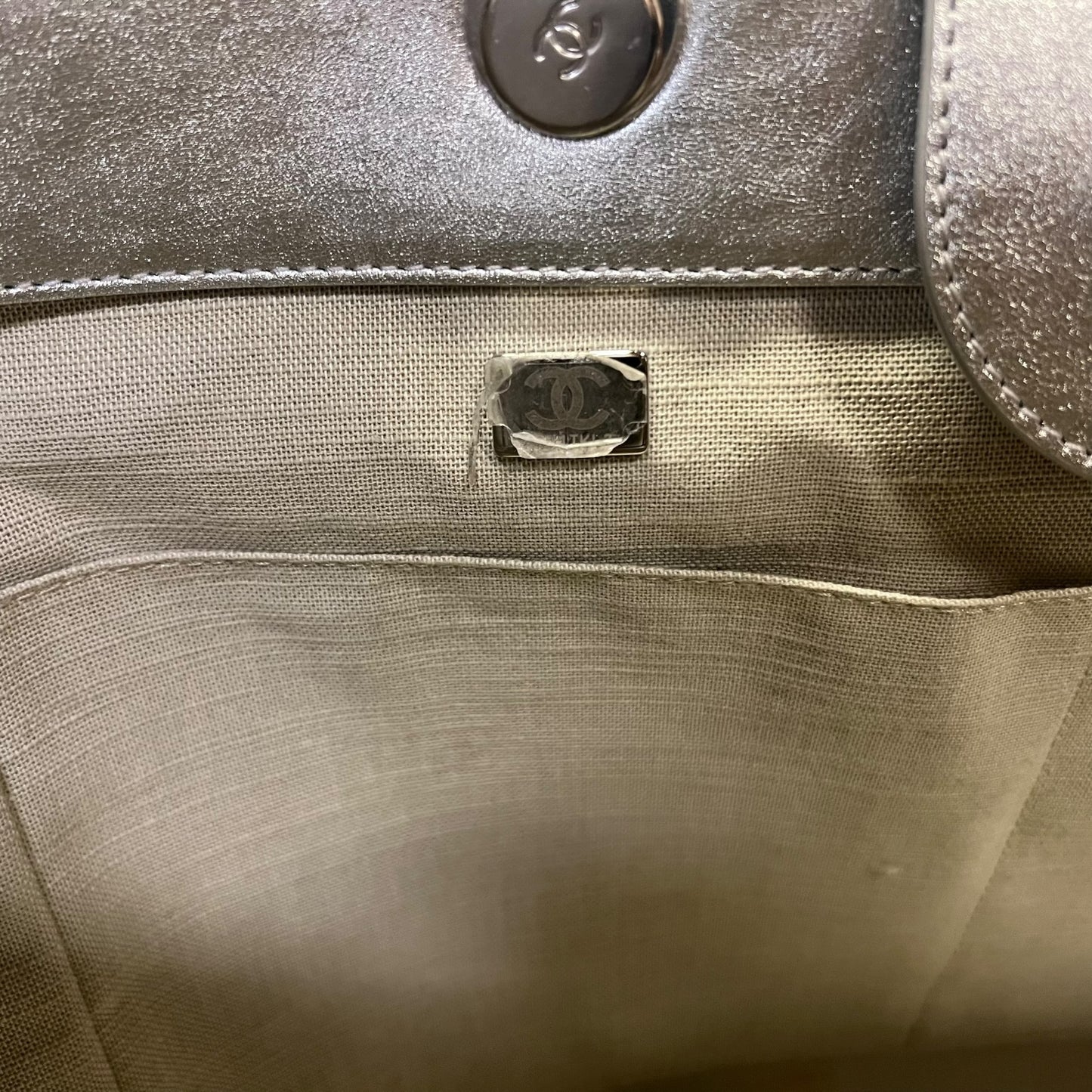 CHANEL Shopping Tote Large Silver 22A