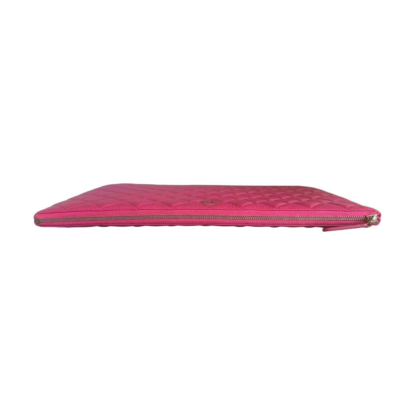 CHANEL Diamond Quilted Large O-Case in Pink