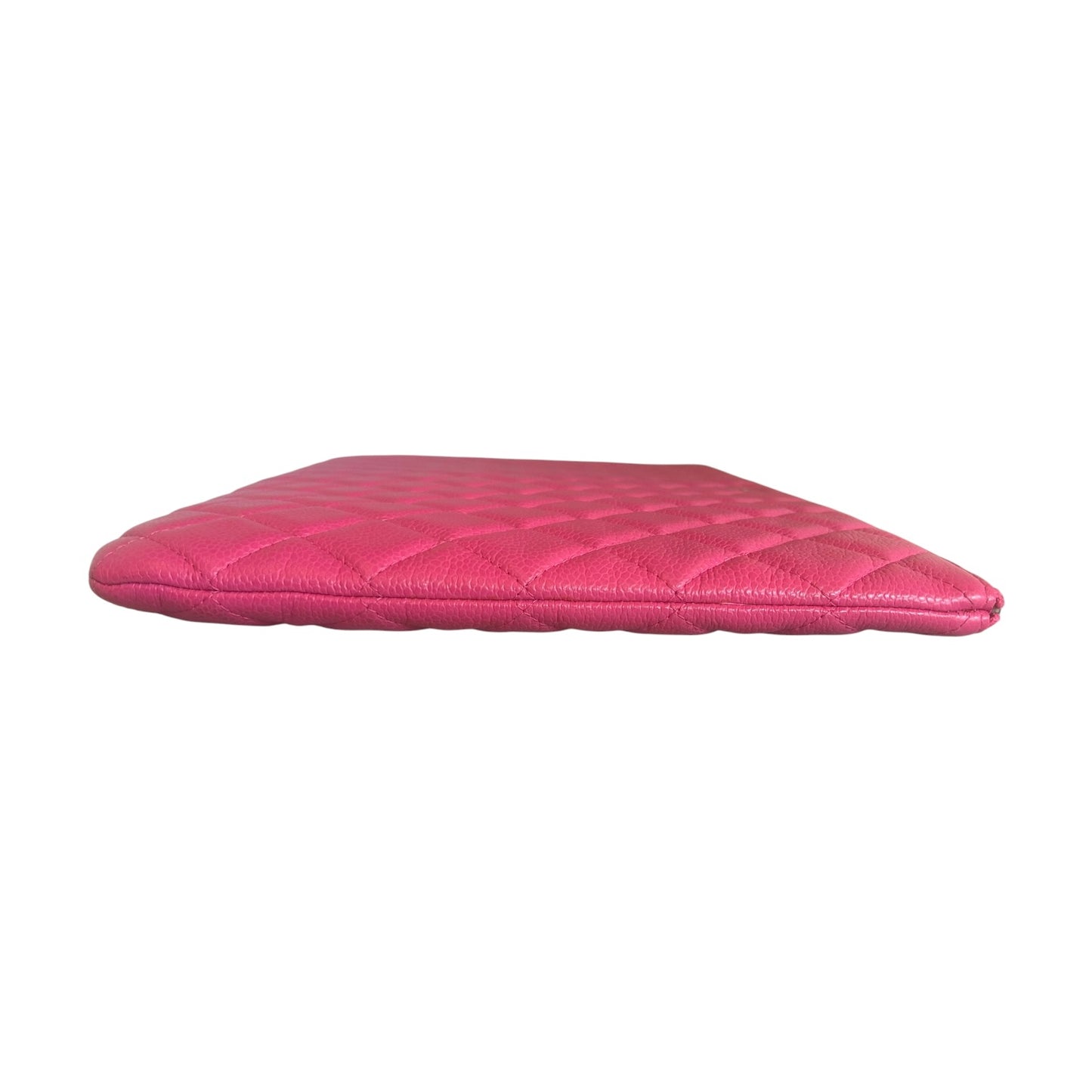 CHANEL Diamond Quilted Large O-Case in Pink
