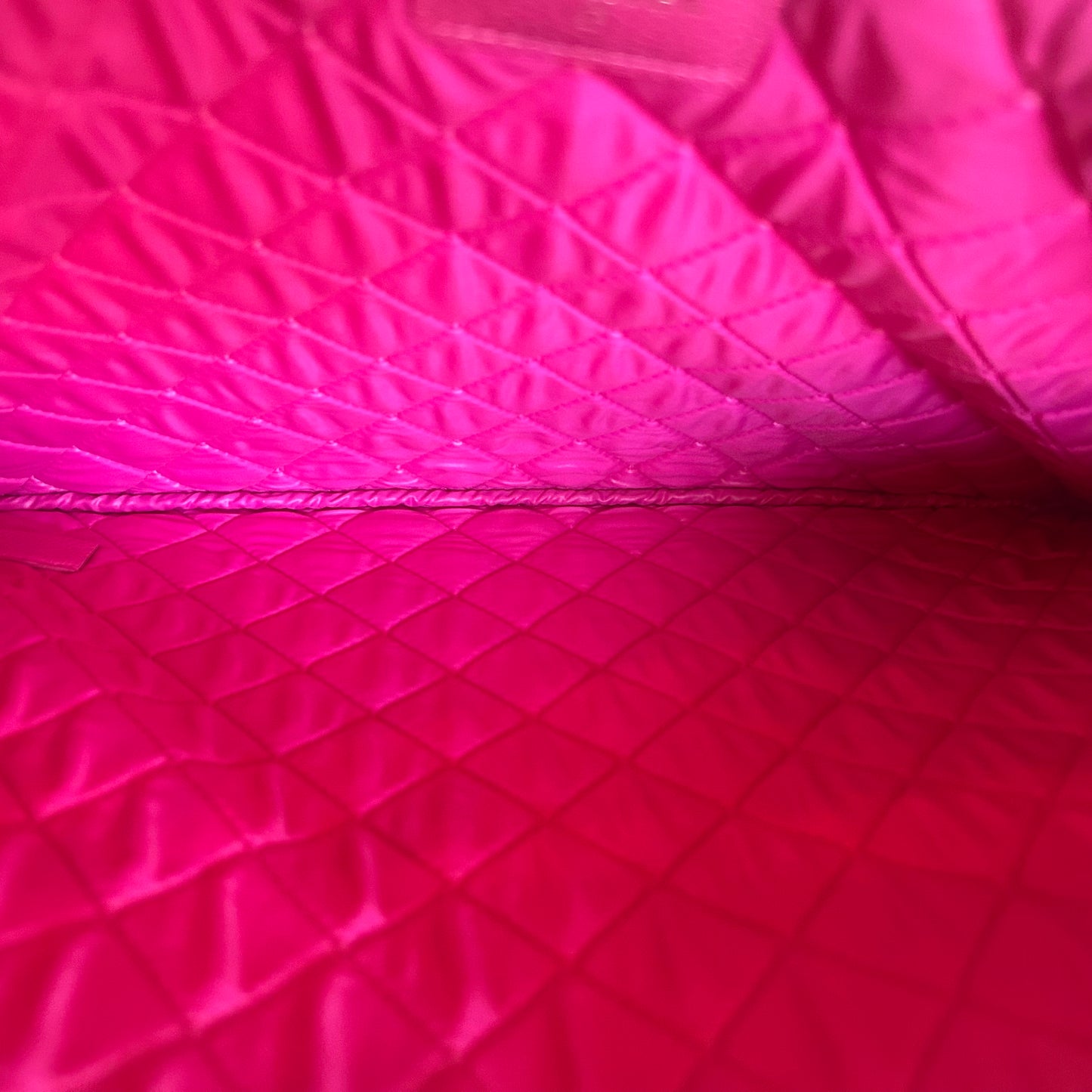 CHANEL Diamond Quilted Large O-Case in Pink